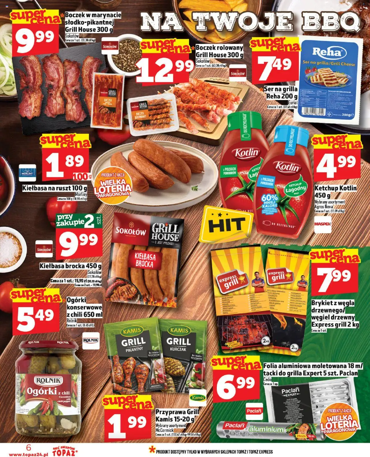 Topaz Gazetka od 21.08.2025 | Strona: 6 | Produkty: Ketchup, Ser, Ogórki, Ser na grilla