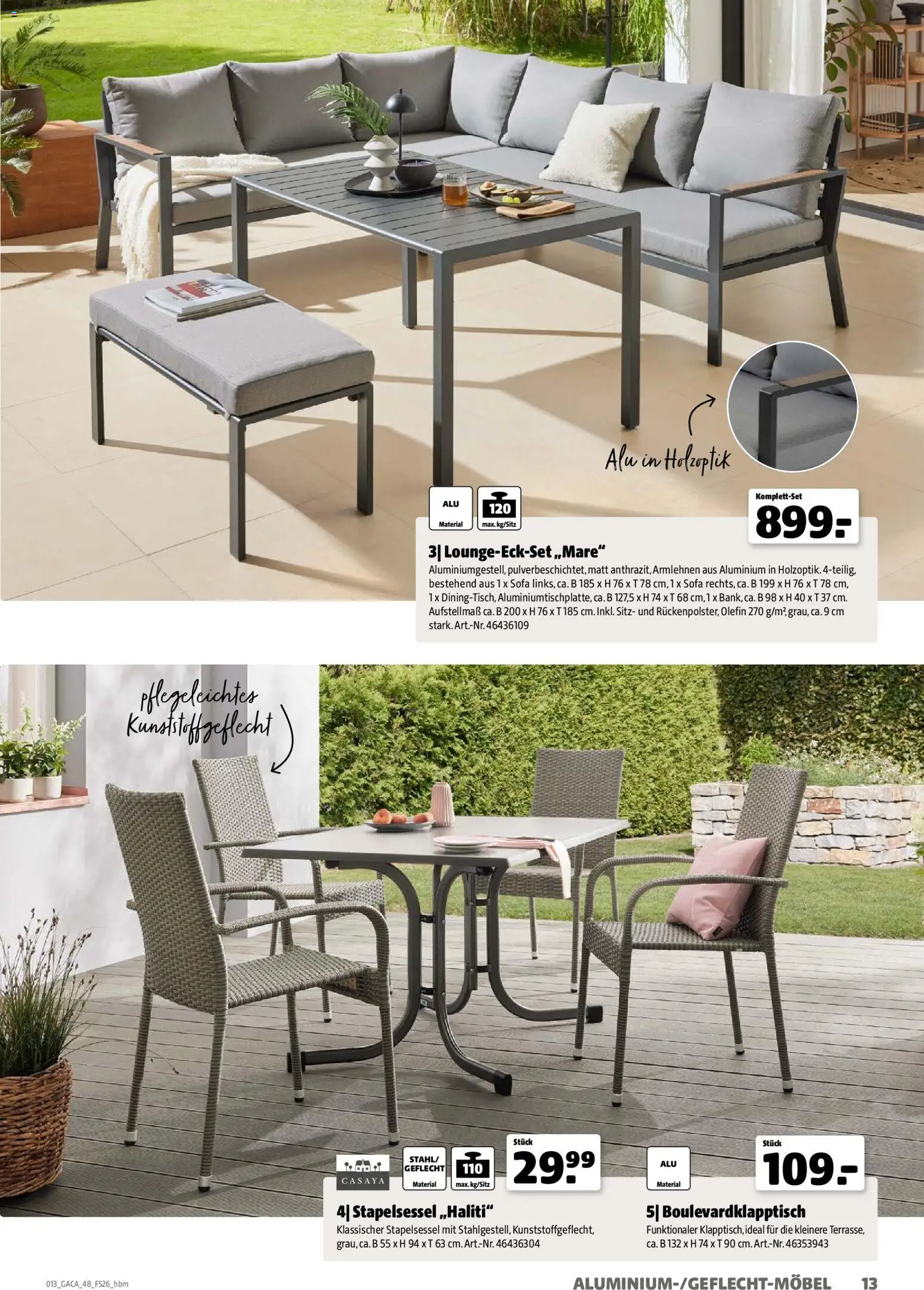 Hagebau Gartenmöbelsortiment – gültig ab 02.03.2026 | Seite: 13 | Produkte: Sofa