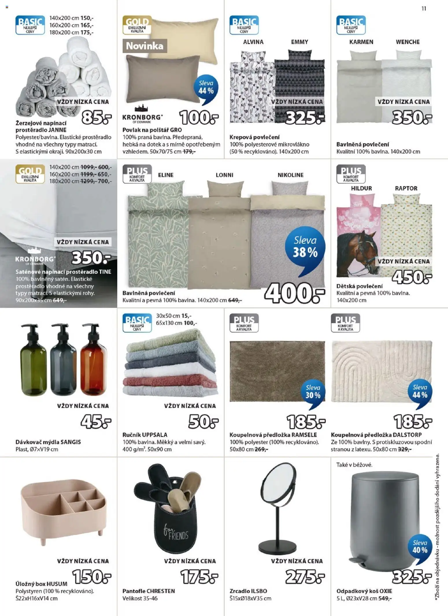 JYSK leták - Slevy od 22.04.2026 | Strana: 11 | Produkty: Box, Úložný box, Polštář, Koš