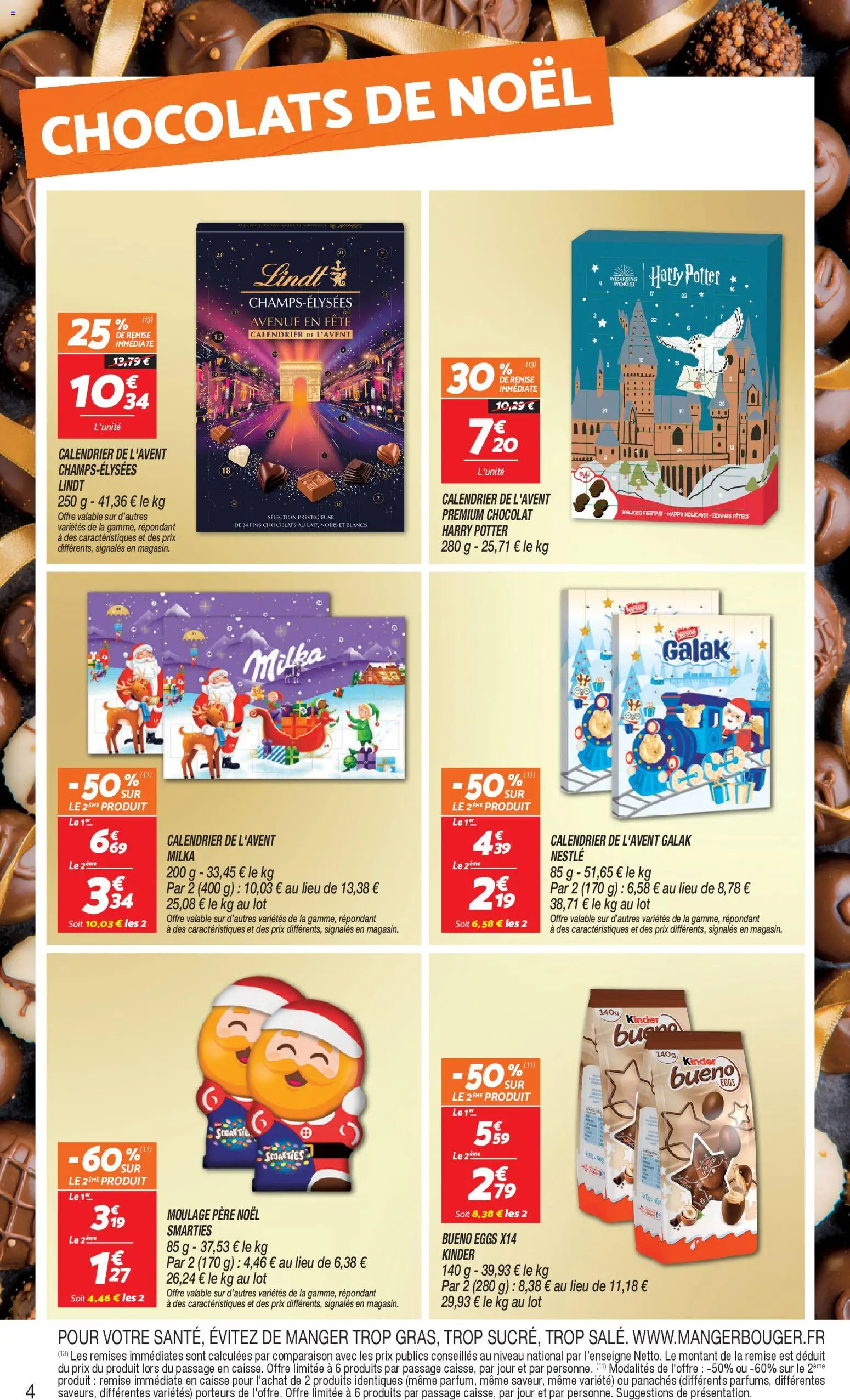 {H1} | Page: 4 | Produits: Chocolats de noël, Calendrier, Calendrier de l'avent, Lindt