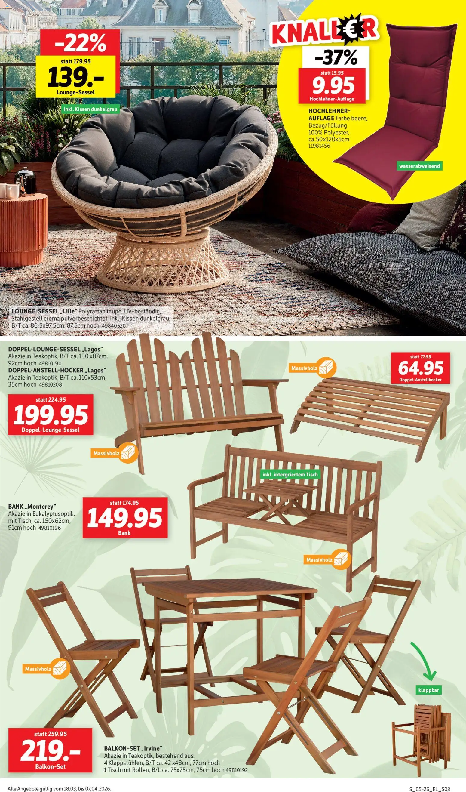 Sconto Prospekt Garten-spezial – gültig ab 18.03.2026 | Seite: 3 | Produkte: Kissen, Tisch