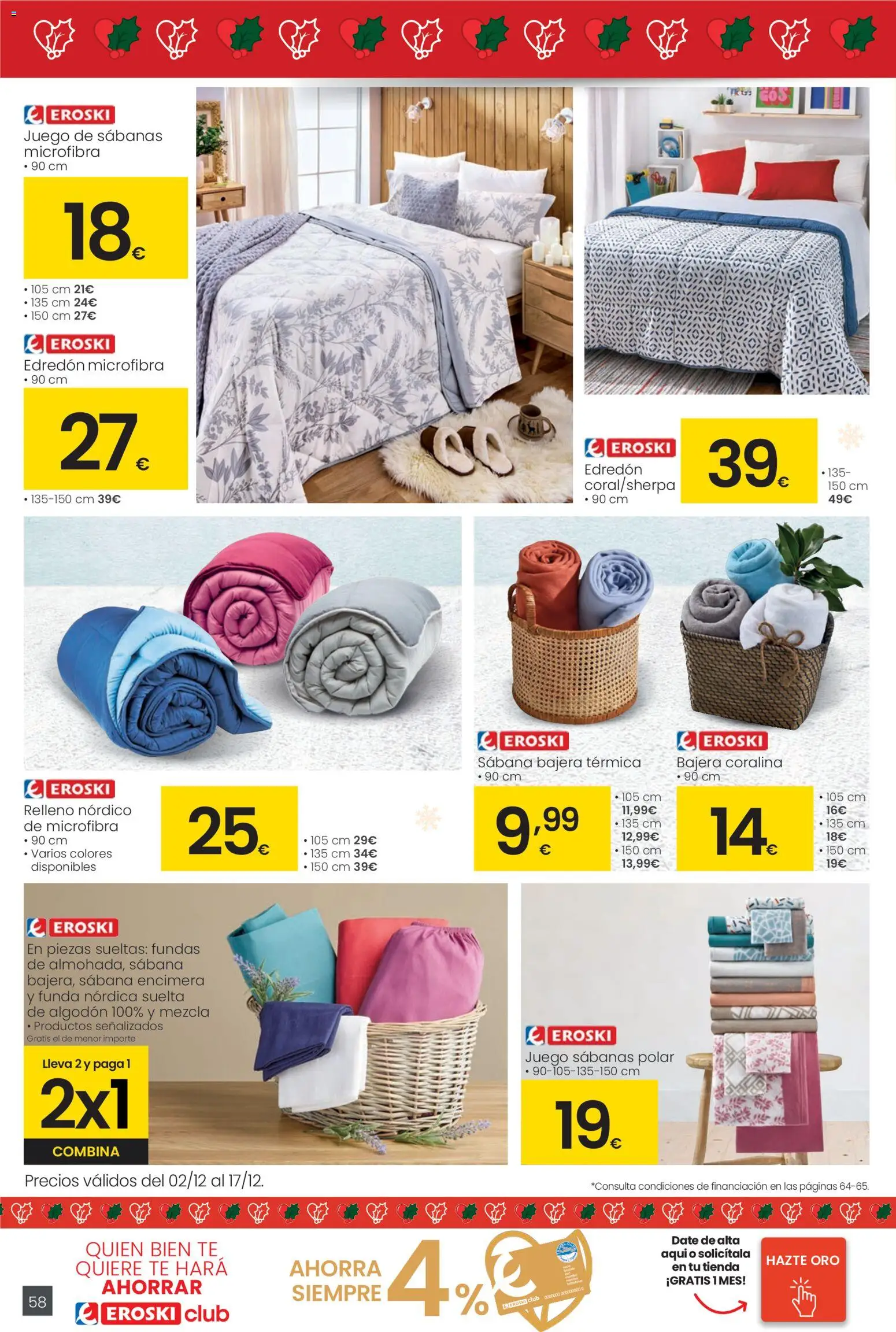 Eroski - Ofertón Navidad  │ válido desde el 27.11.2025 | Página: 58 | Productos: Edredón, Juego de sábanas, Té, Funda