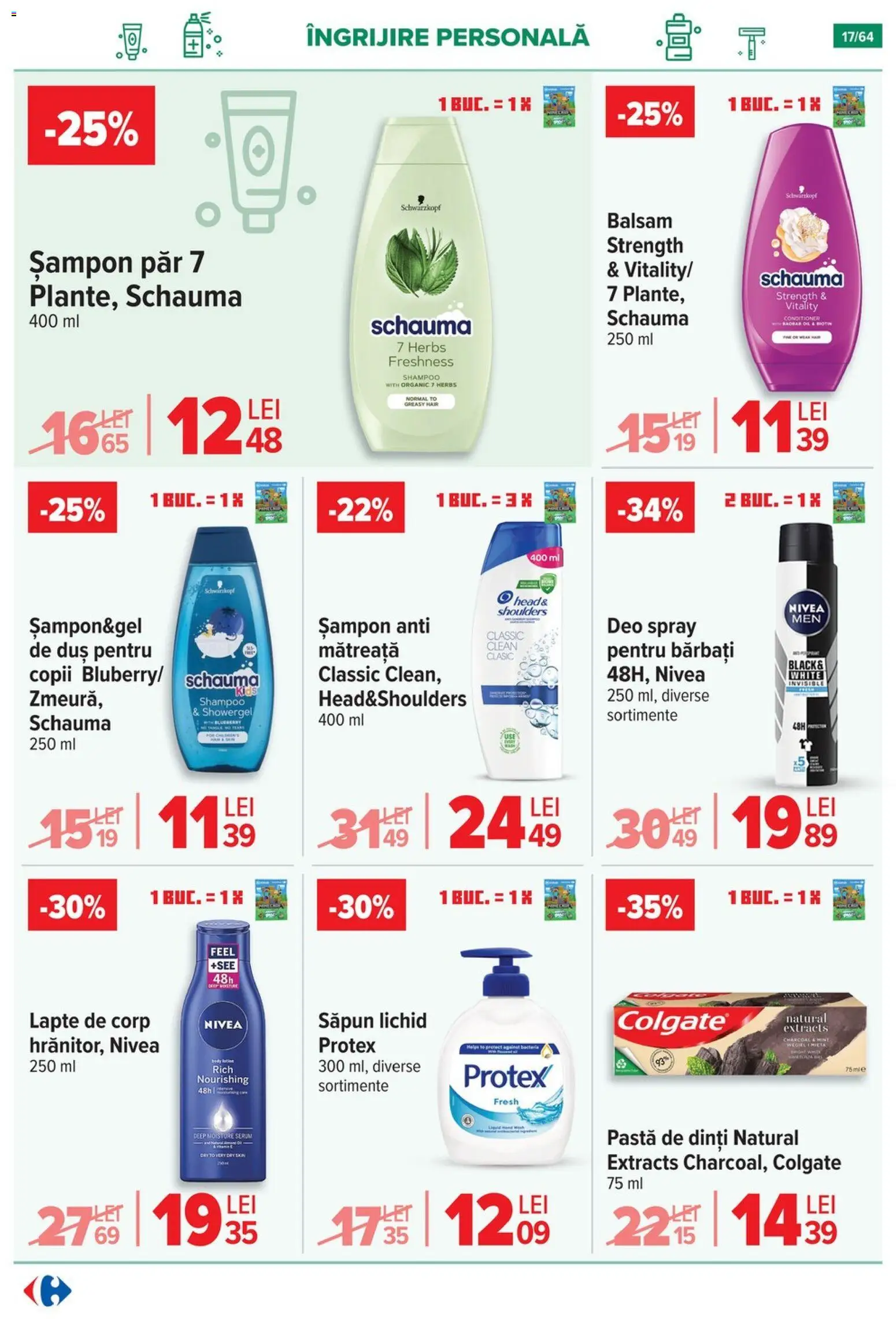 Noul catalog Carrefour – valabil de la 29.10.2025 | Pagină: 19 | Produse: Pomelo, Duș, Lapte de corp, Săpun