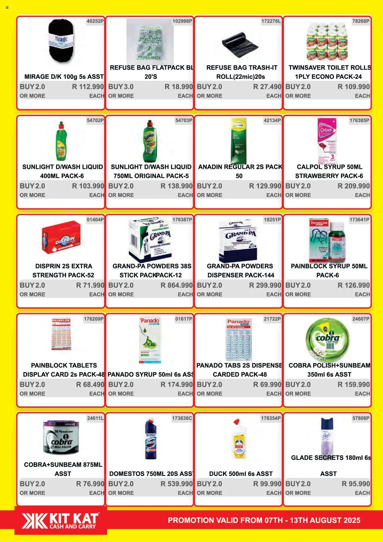KIT KAT Cash & Carry Weekly Traders Special │ valid from 07.08.2025 | Page: 14 | Products: Bag, Toilet, Wax, Syrup