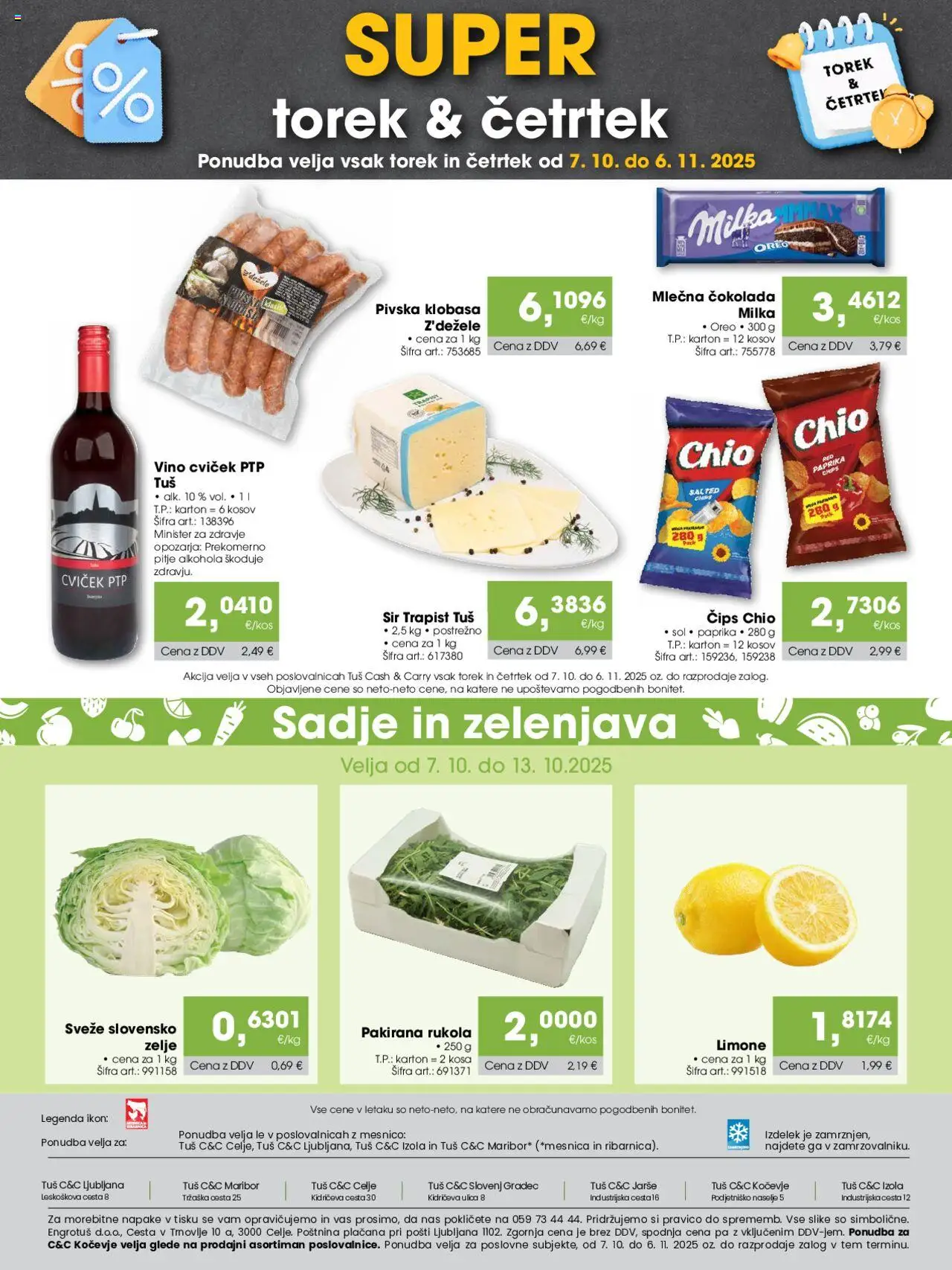Novi Tuš katalog ponudbe – veljaven od 07.10.2025 | Stran: 24 | Izdelki: Vino, Cips, Sadje, Zelje
