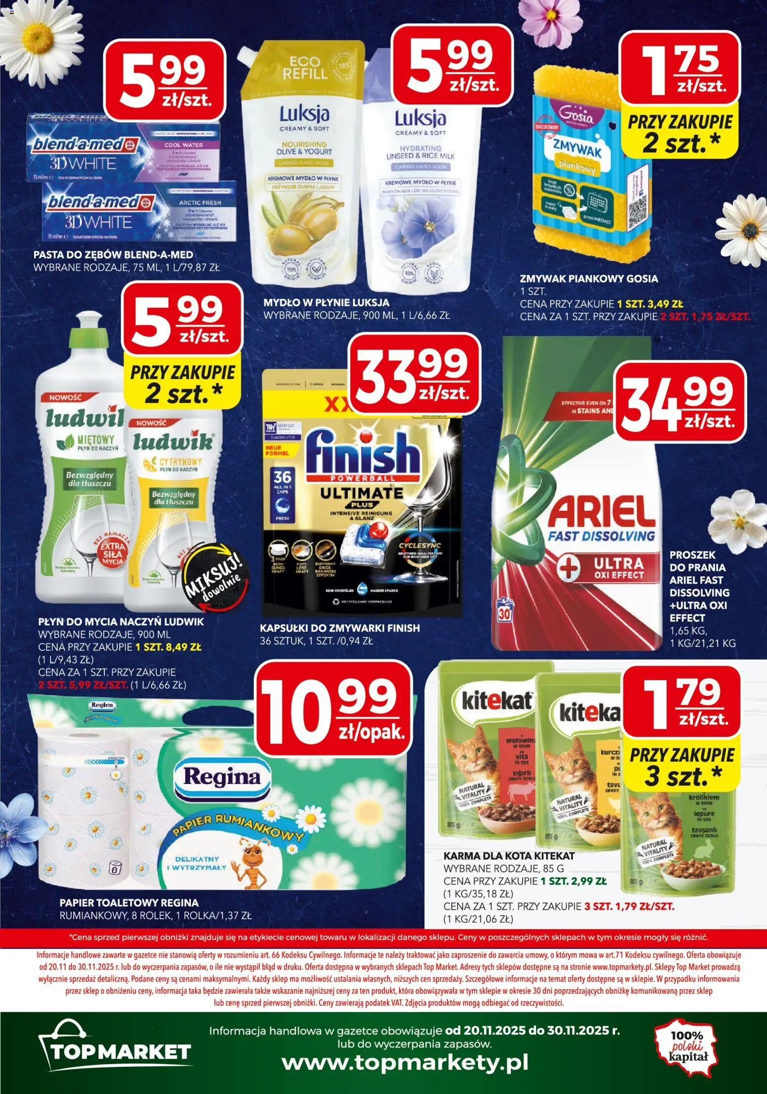 Top Market Gazetka od 20.11.2025 | Strona: 12 | Produkty: Top, Kremowe mydło w płynie, Mydło w płynie, Finish