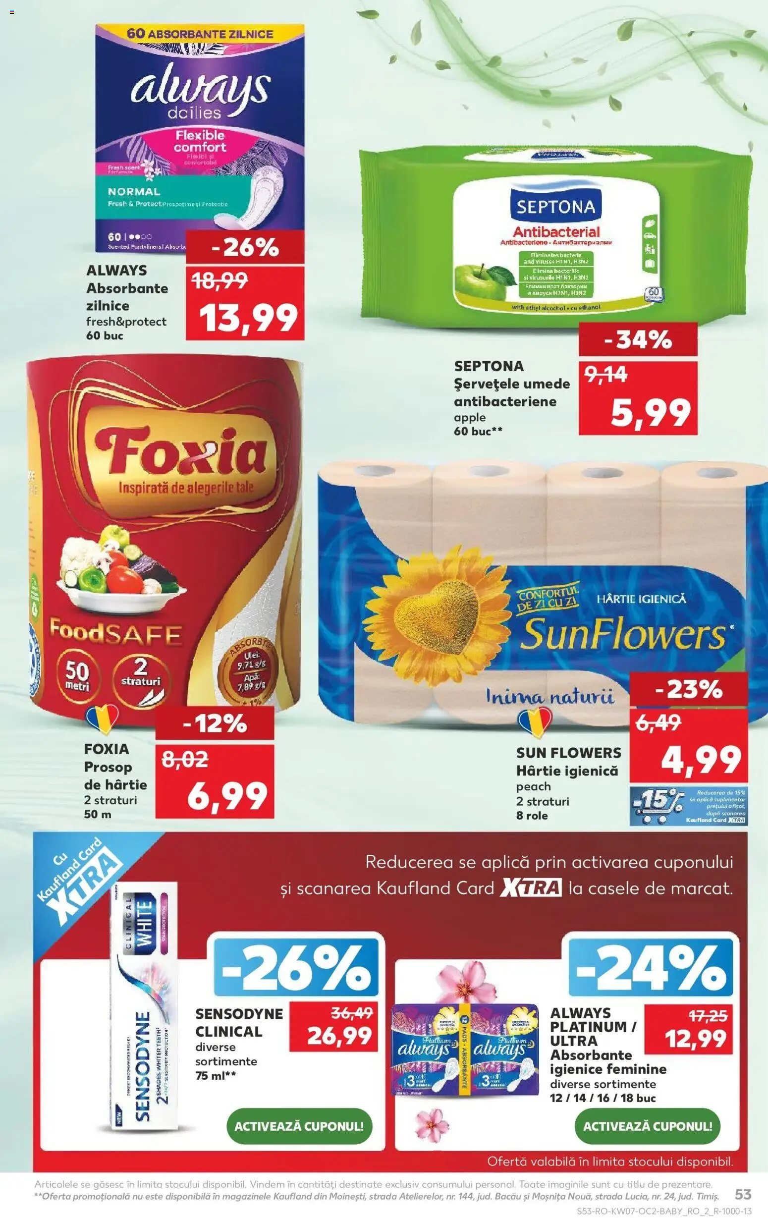 Noul catalog Kaufland – valabil de la 11.02.2026 | Pagină: 53 | Produse: Role, Apple, Absorbante, Apă