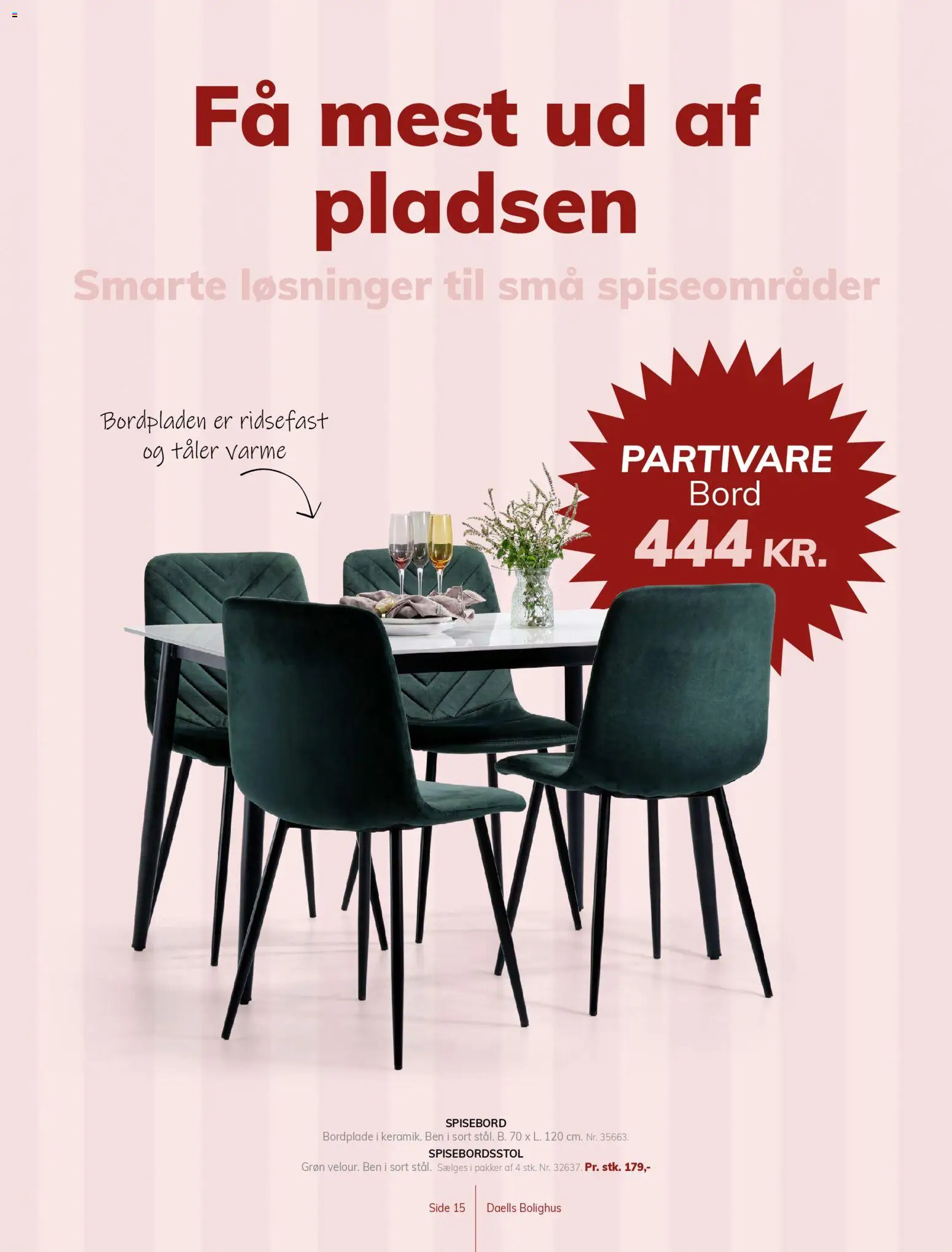 Daells Bolighus tilbudsavis – gyldig fra 15.04.2026 | Side: 15 | Produkter: Bord