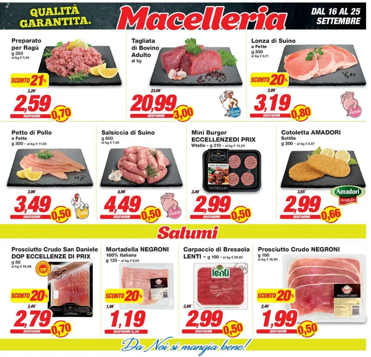 Volantino Prix del 16.09.2025 | Pagina: 11 | Prodotti: Petto di Pollo, Maiale, Bresaola, Suino
