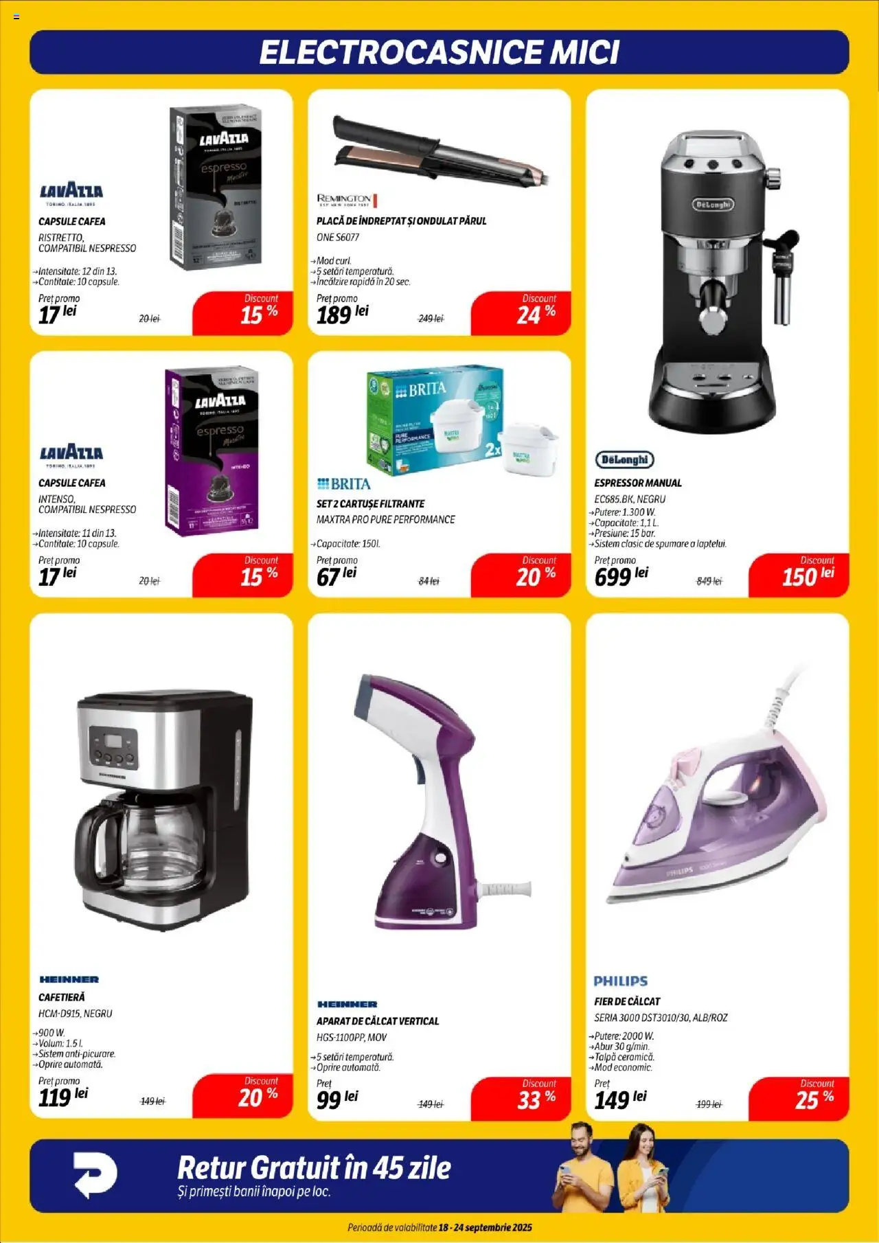 Noul catalog Flanco – valabil de la 18.09.2025 | Pagină: 8 | Produse: Espressor, Aparat de călcat, Fier de călcat, Mici