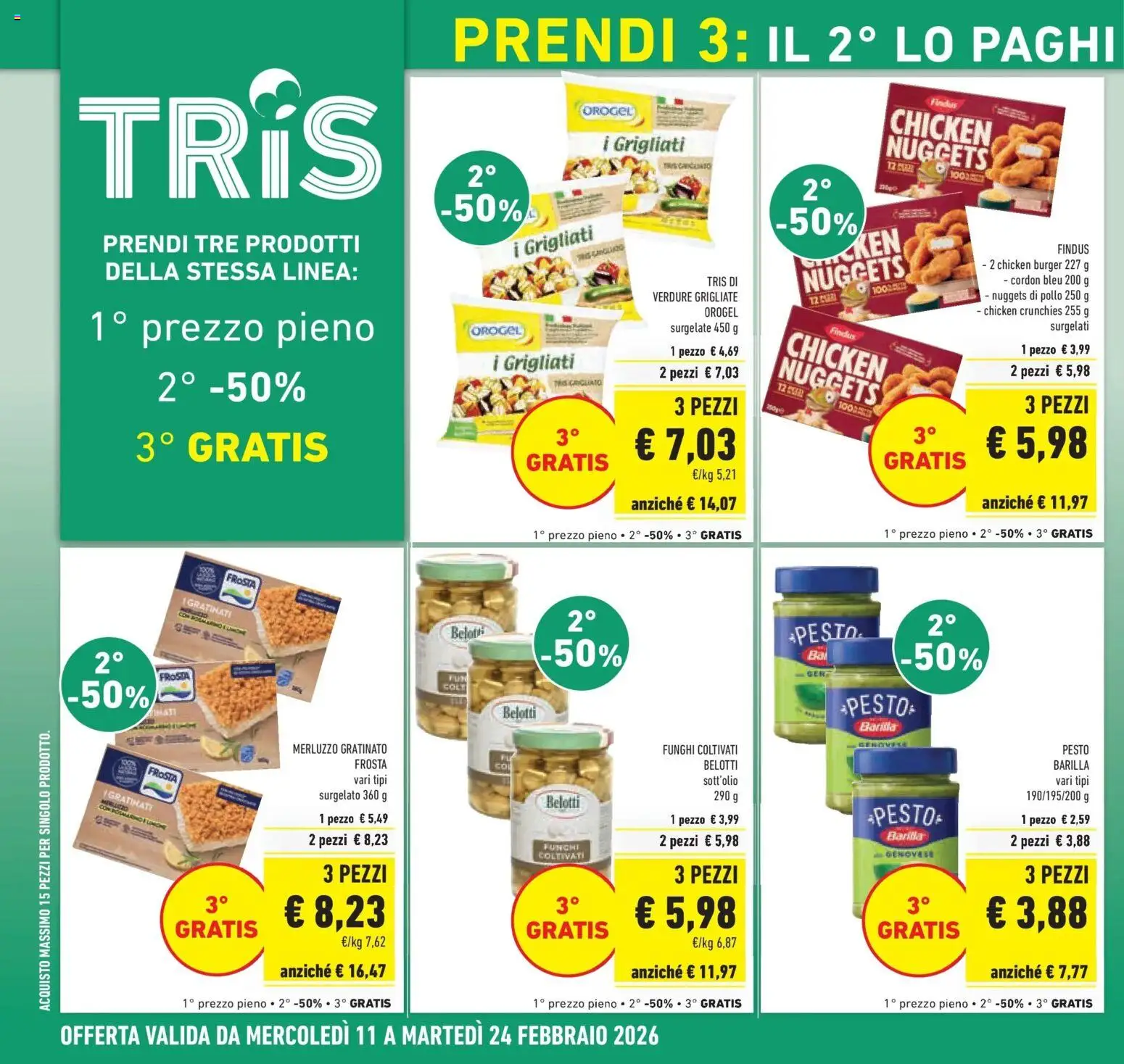 Volantino Conad del 11.02.2026 | Pagina: 6 | Prodotti: Merluzzo, Nuggets, Funghi, Pesto