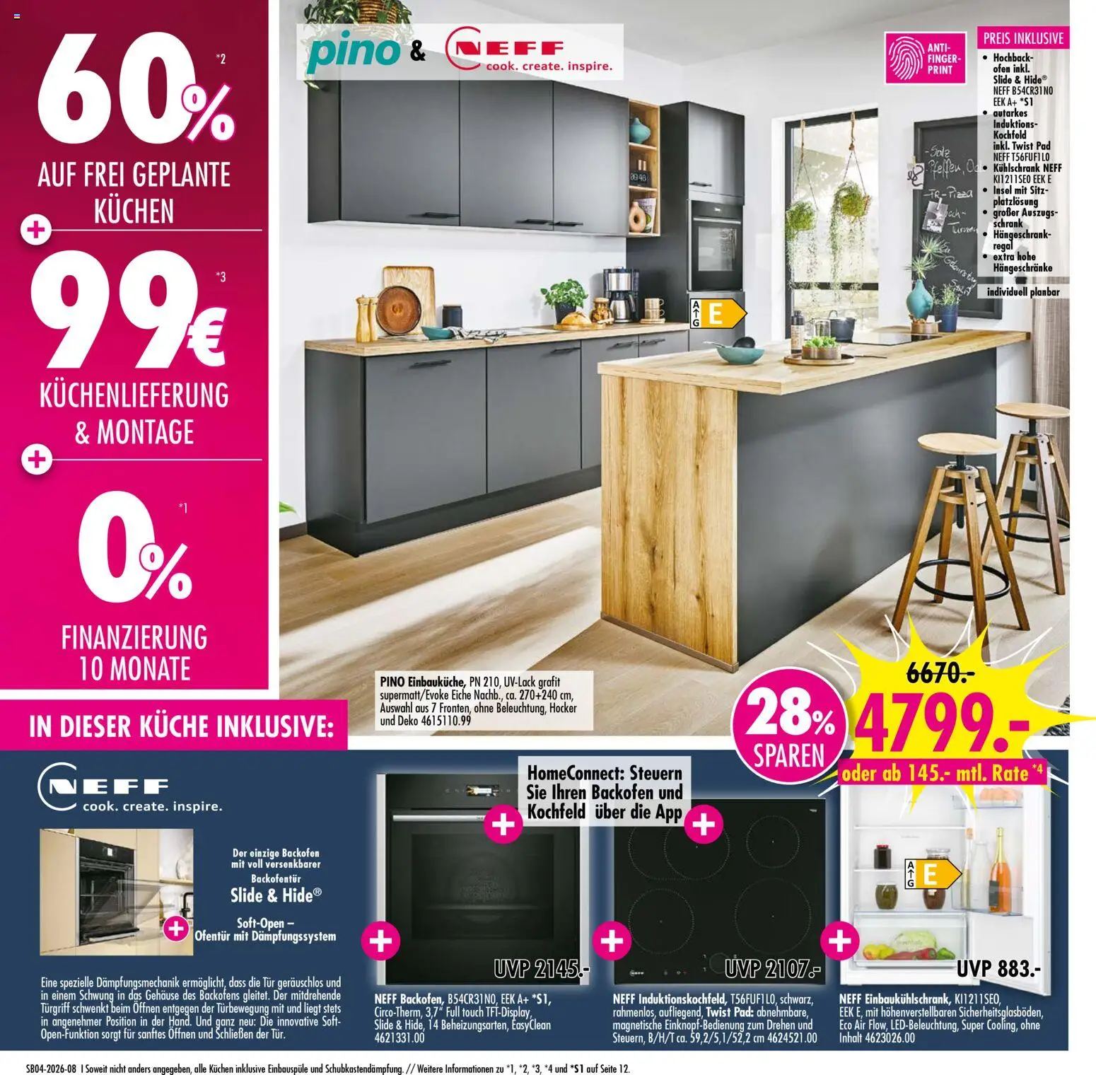 SB Möbel Boss Prospekt 	 – gültig ab 17.01.2026 | Seite: 8 | Produkte: Hocker, Küche, Kühlschrank, Hängeschrank