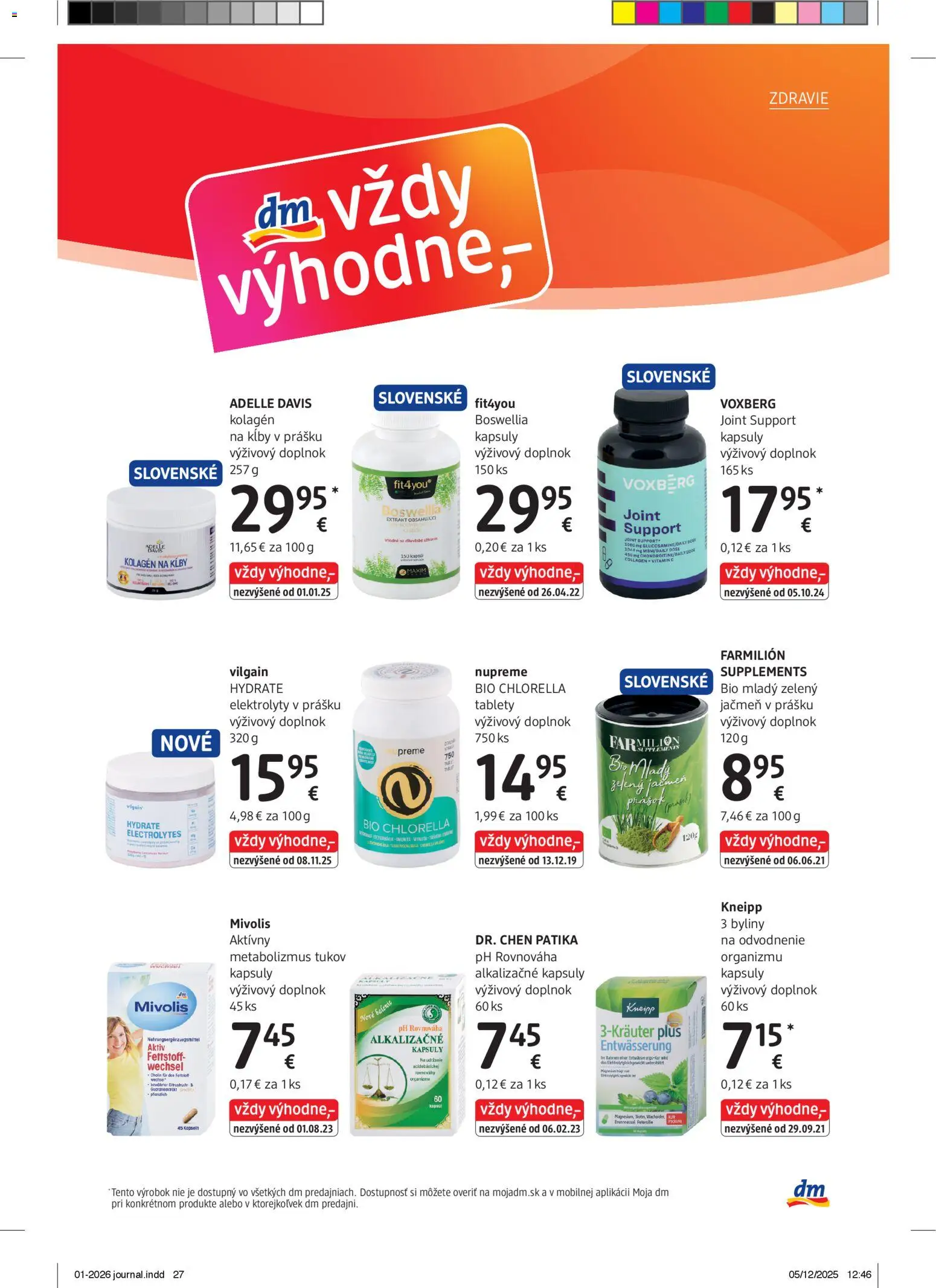 Nové dm drogerie akcie – leták je platný od 01.01.2026 | Strana: 27 | Produkty: Kolagén