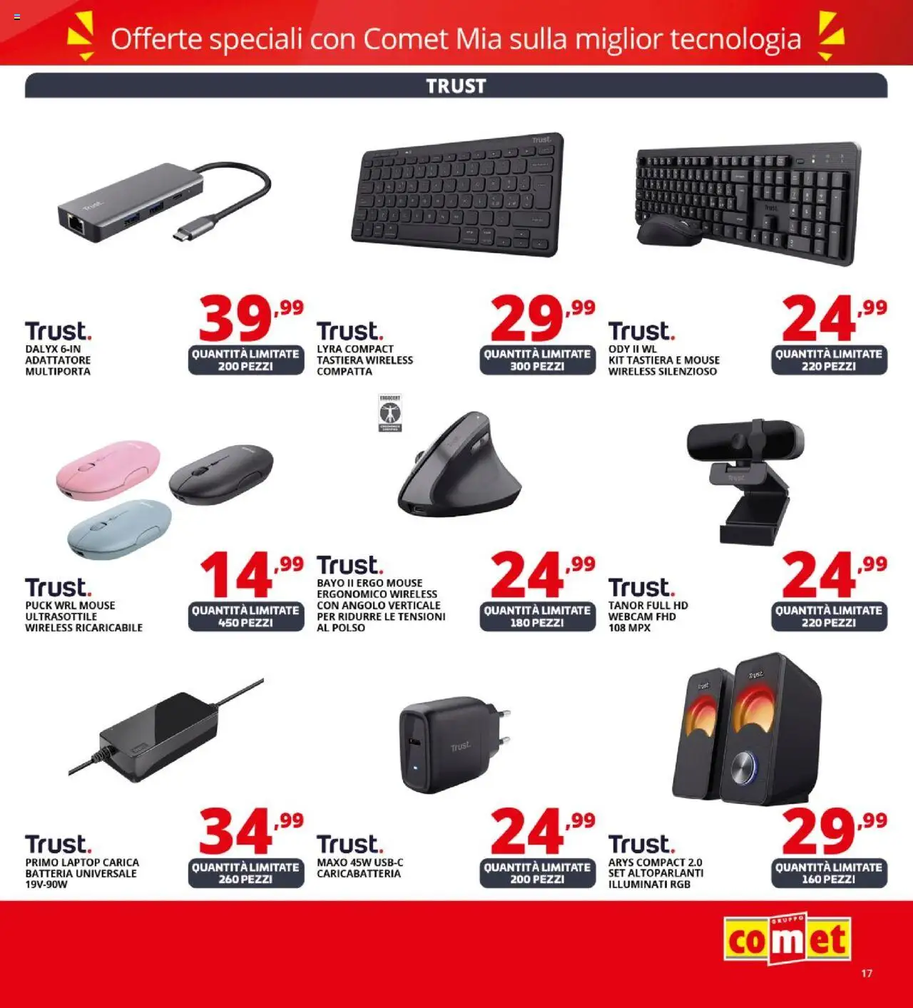 Volantino Comet del 09.10.2025 | Pagina: 17 | Prodotti: Webcam, Mouse, Tastiera, Adattatore
