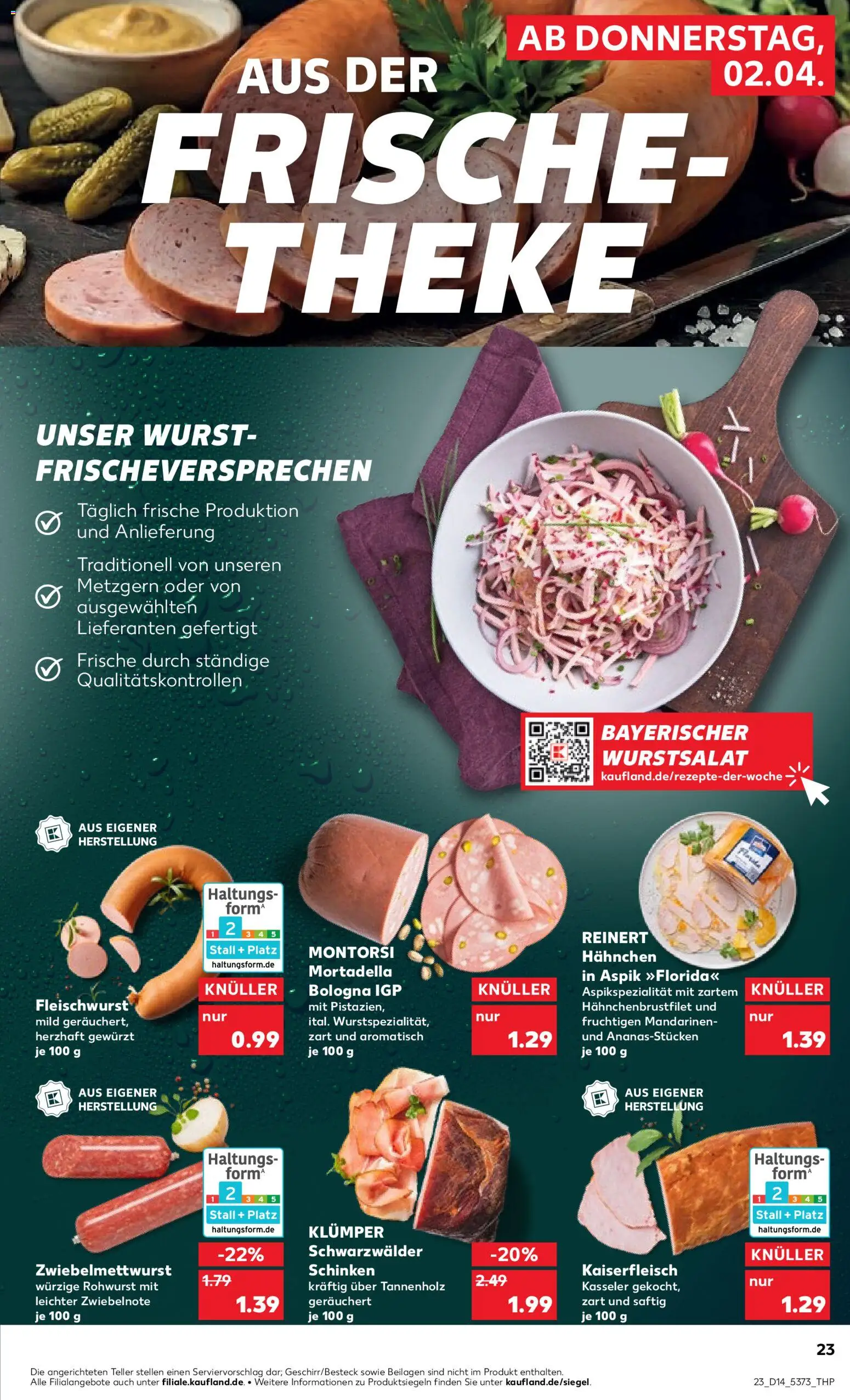 Kaufland Prospekt Kiel	 – gültig ab 02.04.2026 | Seite: 23 | Produkte: Theke, Mandarinen, Wurst, Schinken