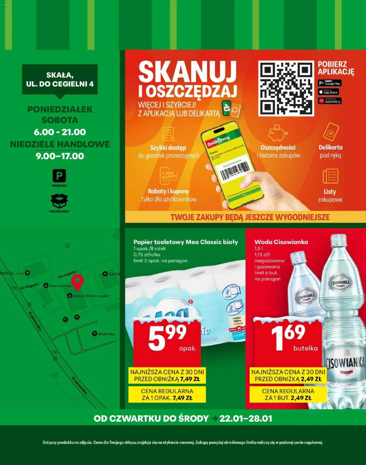 Delikatesy Centrum Gazetka - Skała Otwarcie od 22.01.2026 | Strona: 4 | Produkty: Papier toaletowy, Baton, Woda