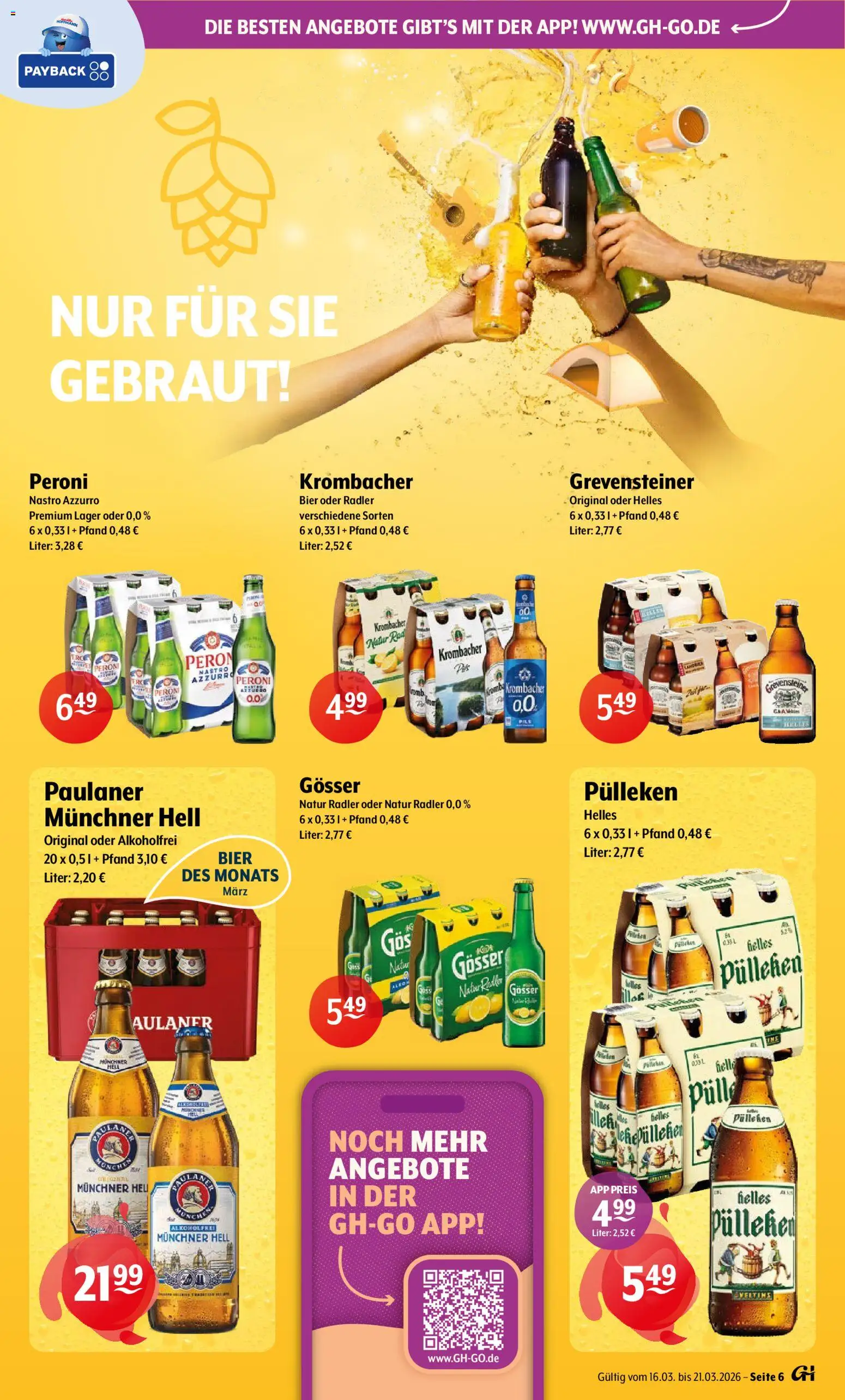Getränke Hoffmann - Hamburg – gültig ab 16.03.2026 | Seite: 6 | Produkte: Bier, Radler, Paulaner, Veltins