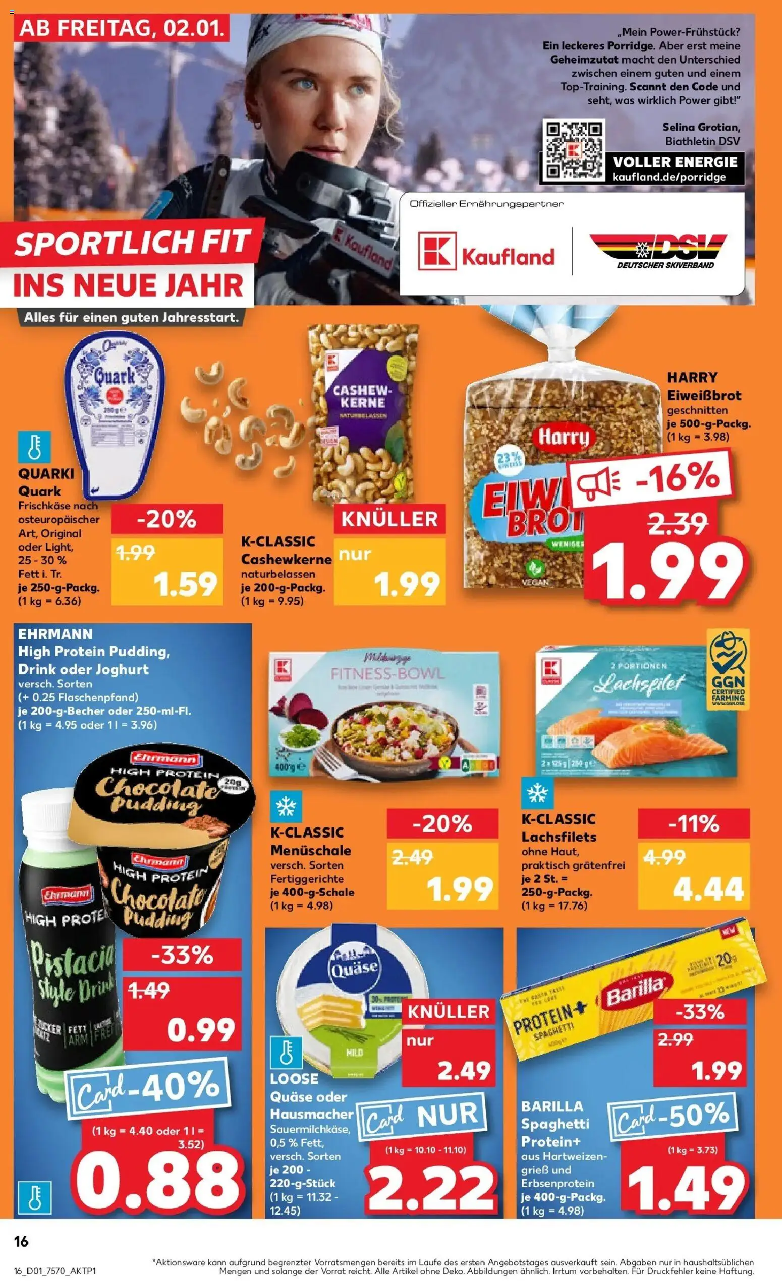 Kaufland prospekt Krefeld	 – gültig ab 05.01.2026 | Seite: 16 | Produkte: Quark, Joghurt, Barilla, Brot