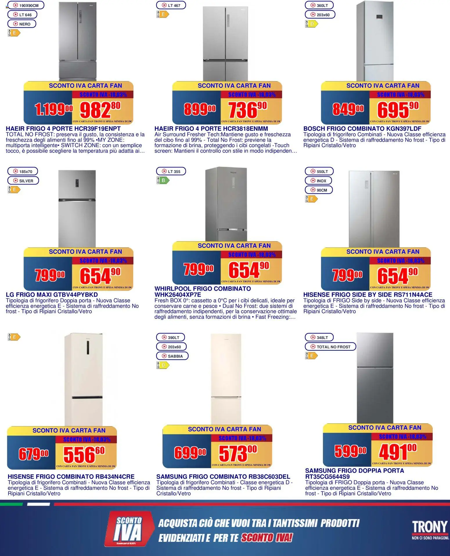 Volantino Trony del 02.04.2026 | Pagina: 2 | Prodotti: Tè, Frigorifero, Fan, Samsung