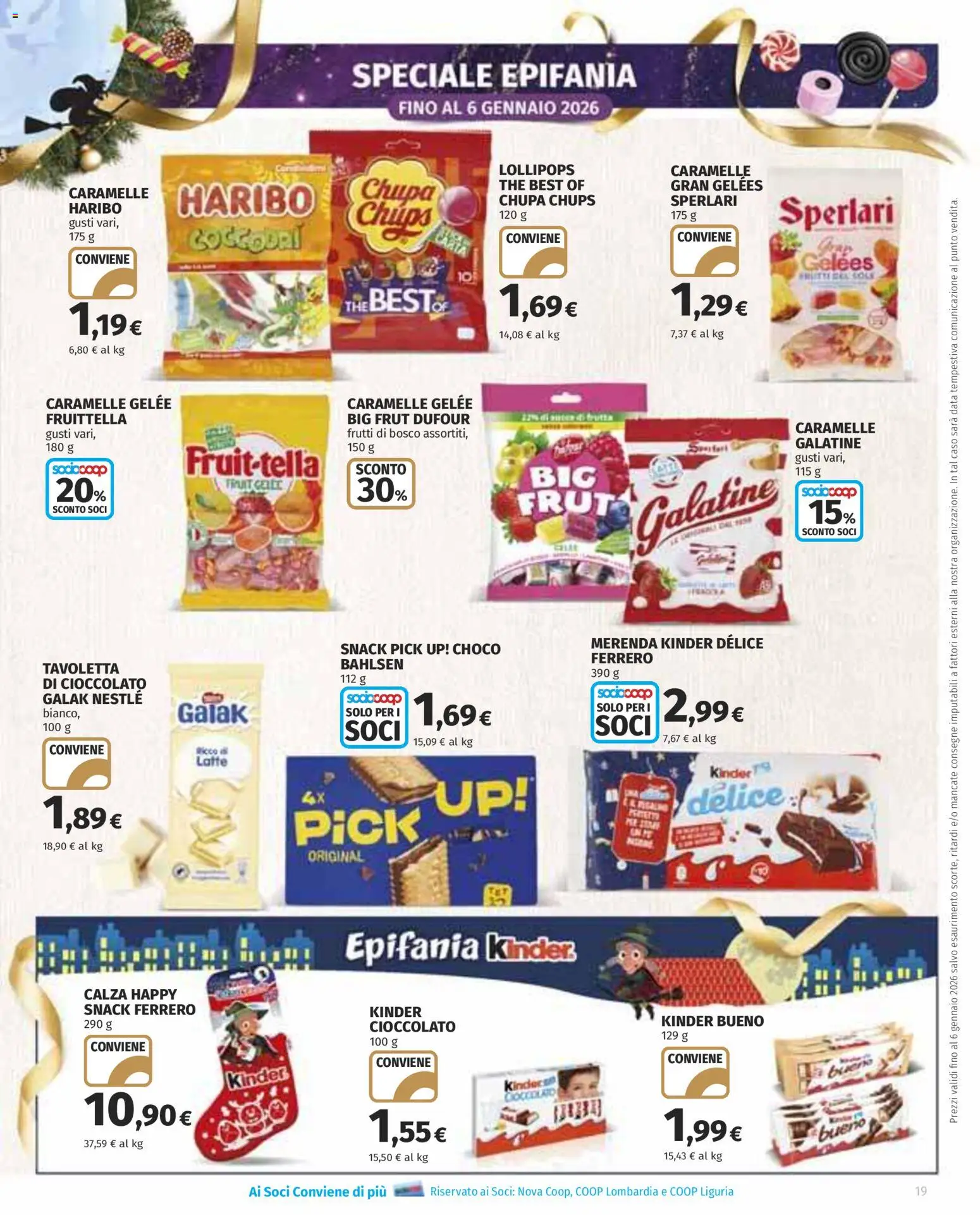 Volantino COOP del 22.12.2025 | Pagina: 19 | Prodotti: Caramelle, Frutta, Latte, Data