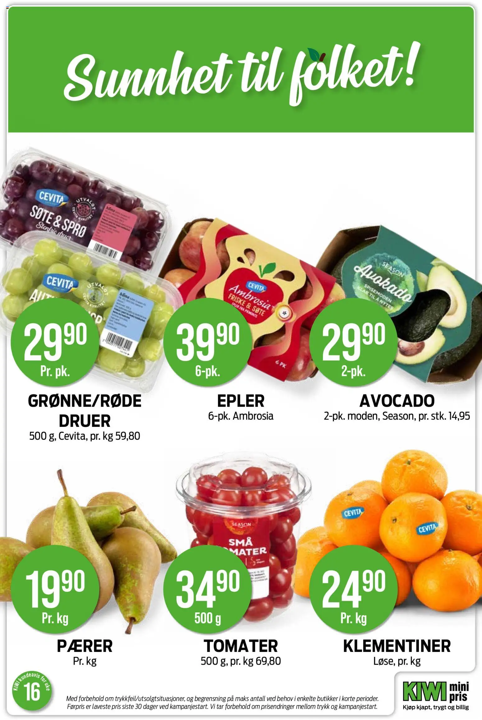 {H1} | Side: 12 | Produkter: Tomater, Kiwi, Pærer, Druer