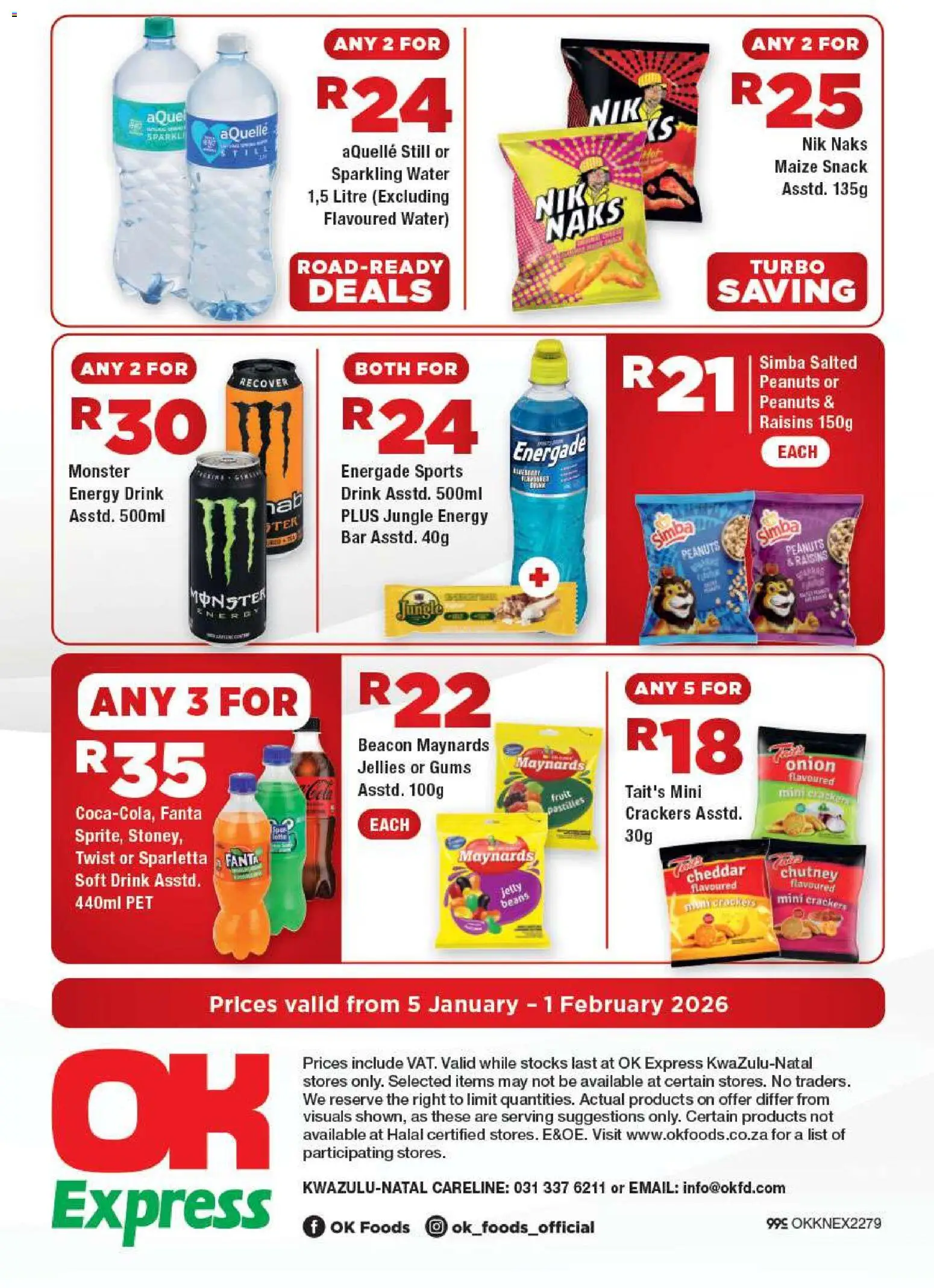 New OK Foods catalogue – valid from 05.01.2026 | Page: 4 | Products: Chutney, Fanta, Water, Fruit