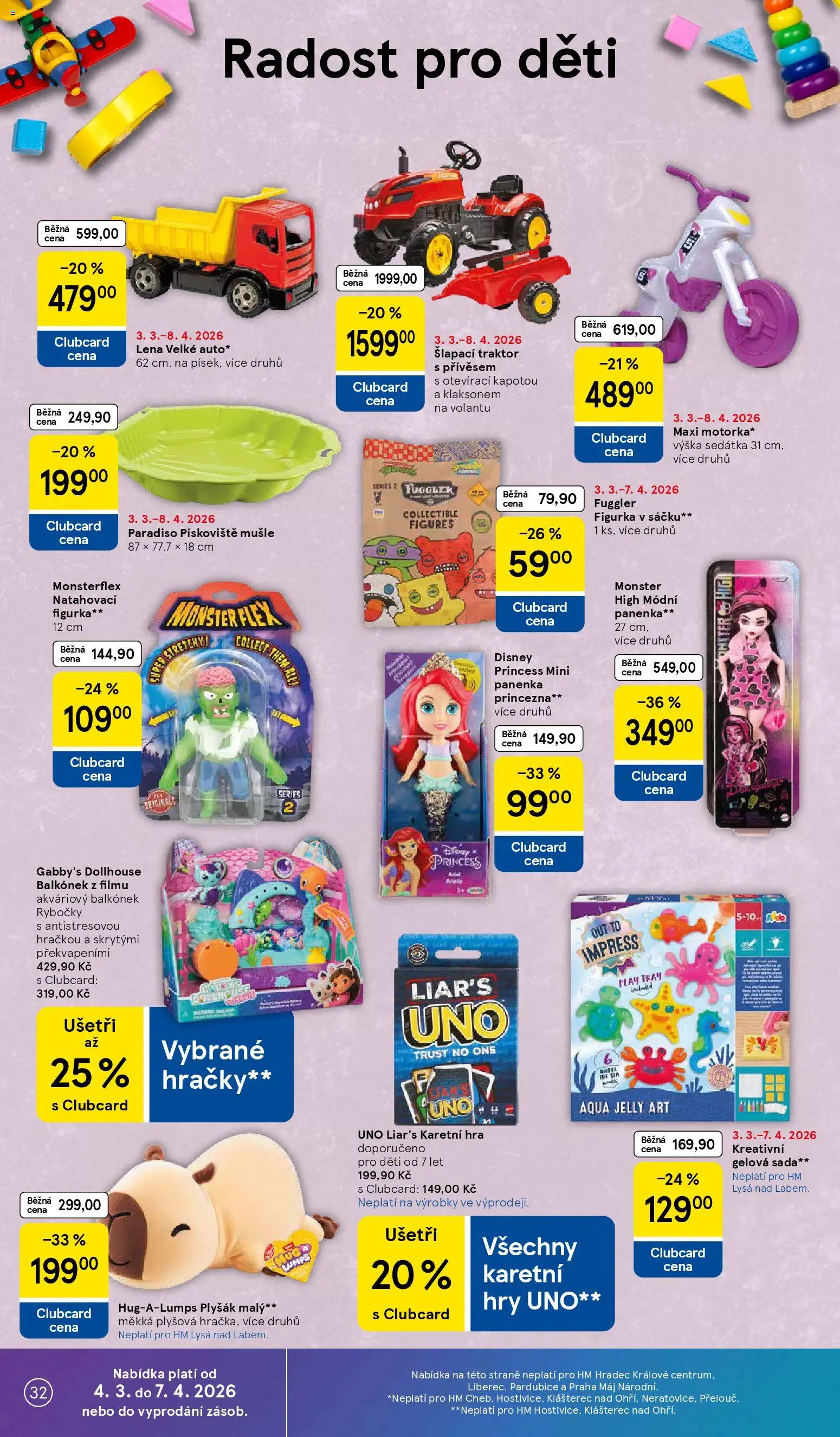 Tesco leták - Hypermarket od 31.03.2026 | Strana: 32 | Produkty: Panenka, Monster, Hra, Gabby's Dollhouse