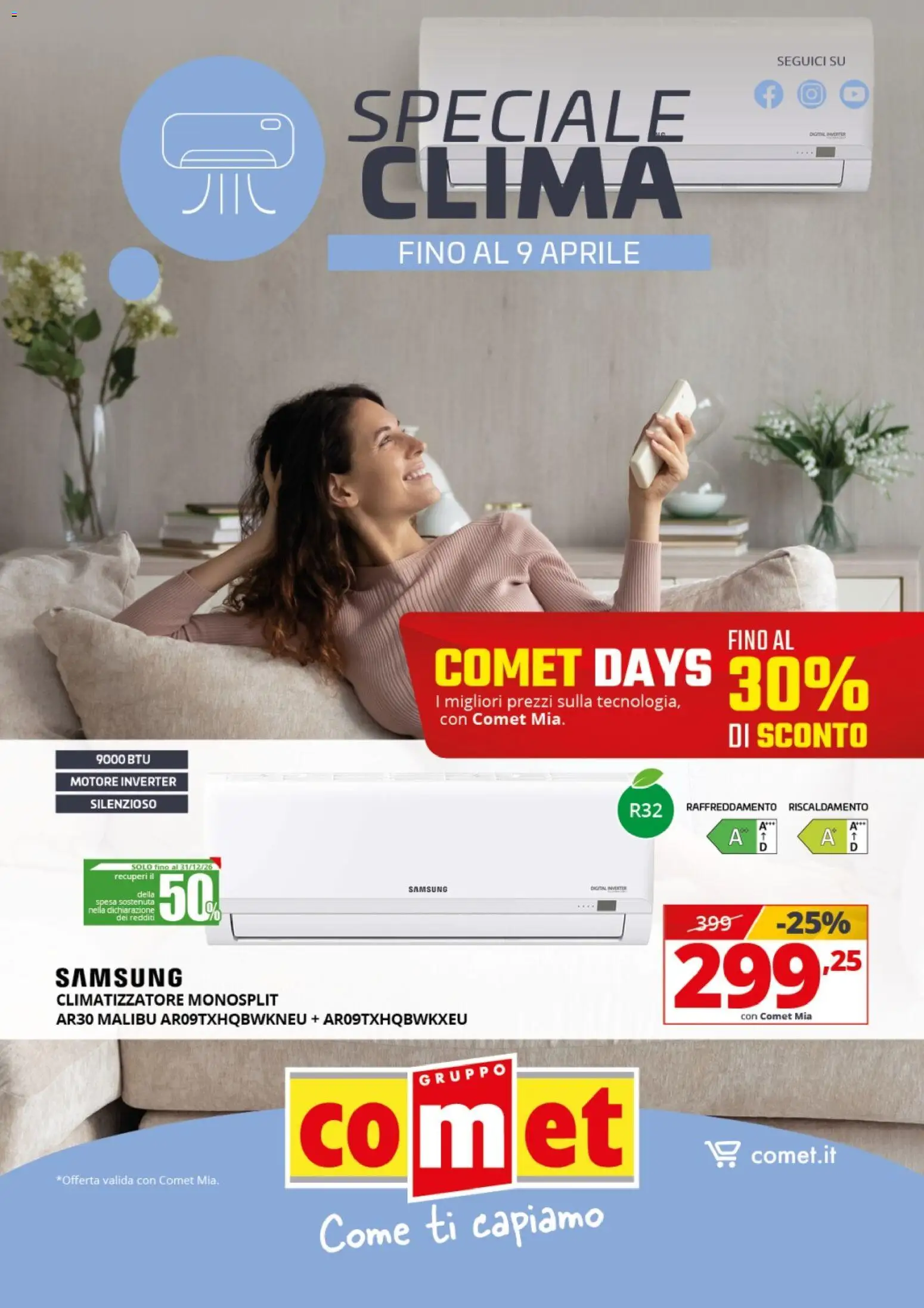 Volantino Comet del 20.03.2026 | Pagina: 1 | Prodotti: Climatizzatore, Samsung