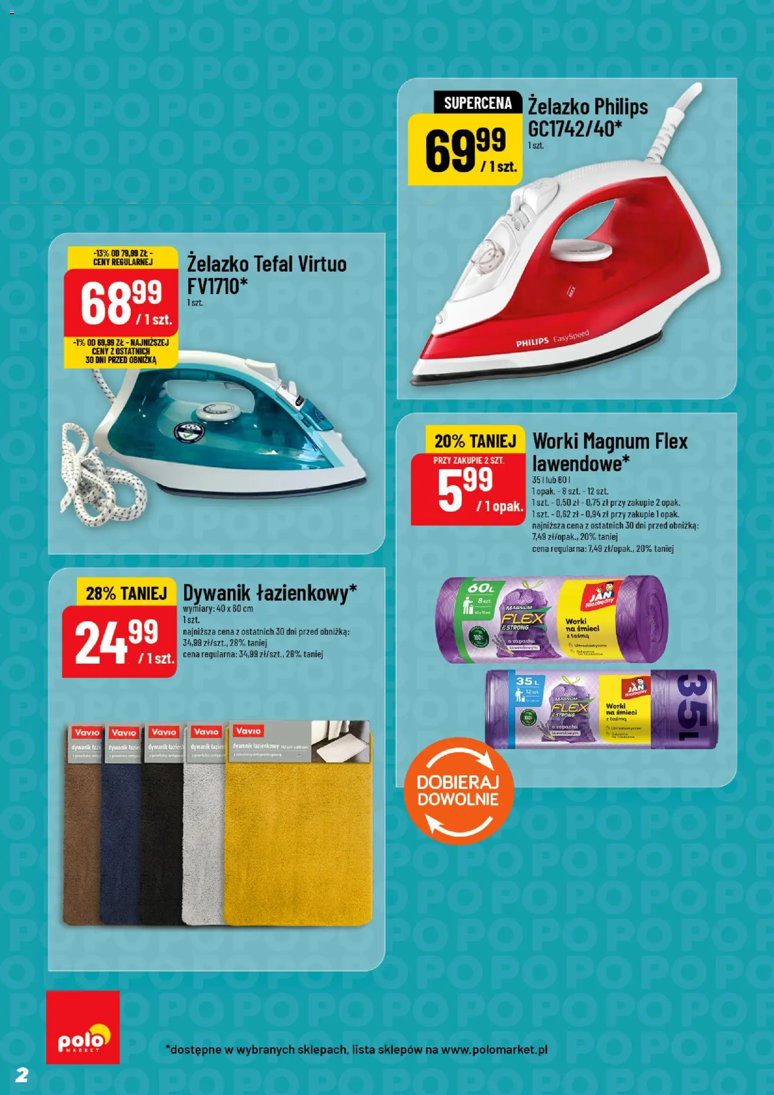 POLOmarket Gazetka - Inspirujący Tydzień od 06.11.2025 | Strona: 2 | Produkty: Dywanik łazienkowy, Tefal