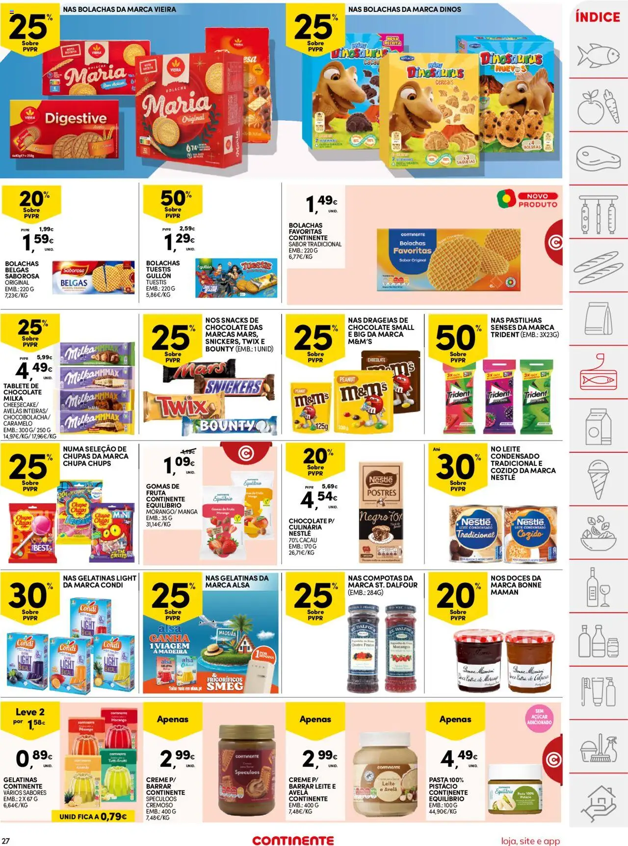 Continente folheto │ válido de 12.08.2025 | Página: 27 | Produtos: Avelãs, Leite, Doces, Morangos