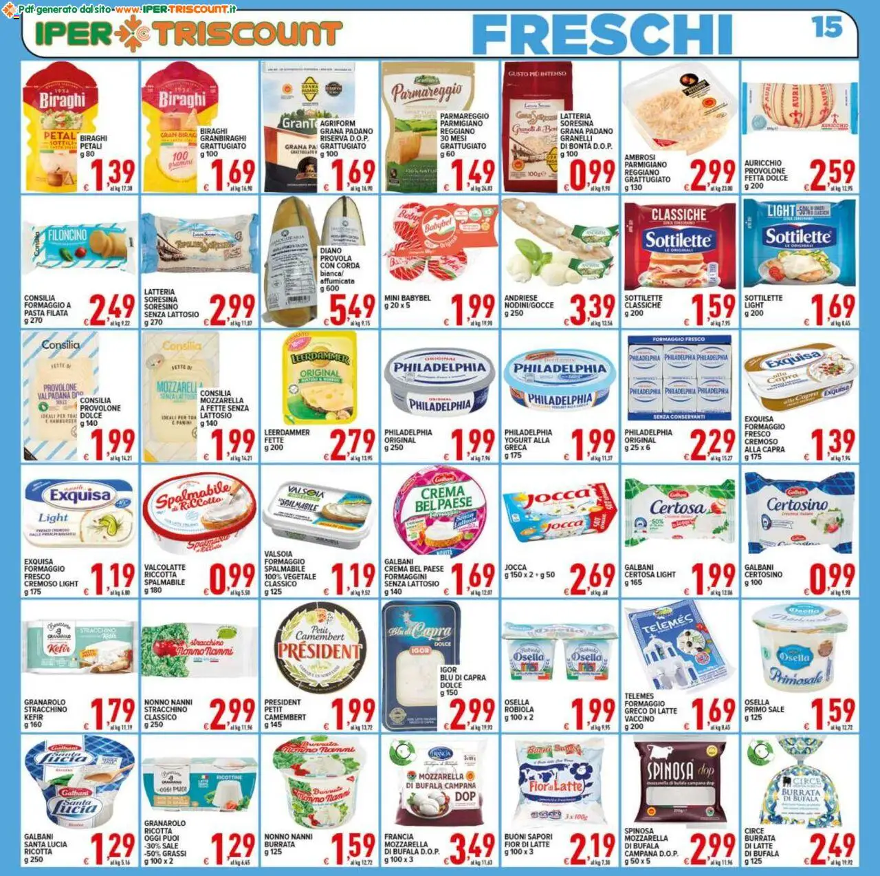 Volantino Ipertriscount del 05.09.2025 | Pagina: 15 | Prodotti: Yogurt, Latte, Parmigiano, Robiola