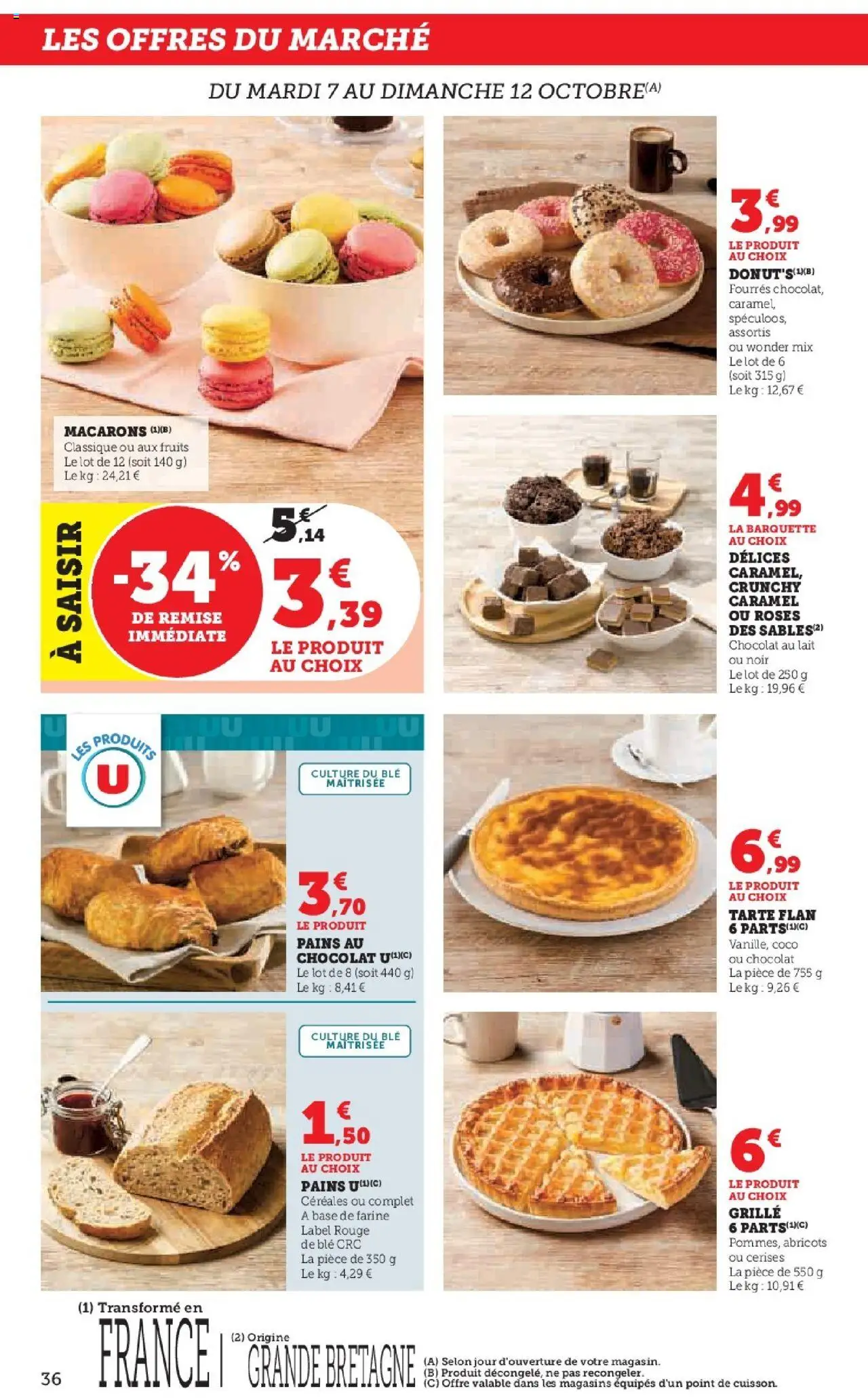 {H1} | Page: 36 | Produits: Macarons, Abricots, Chocolat, Céréales
