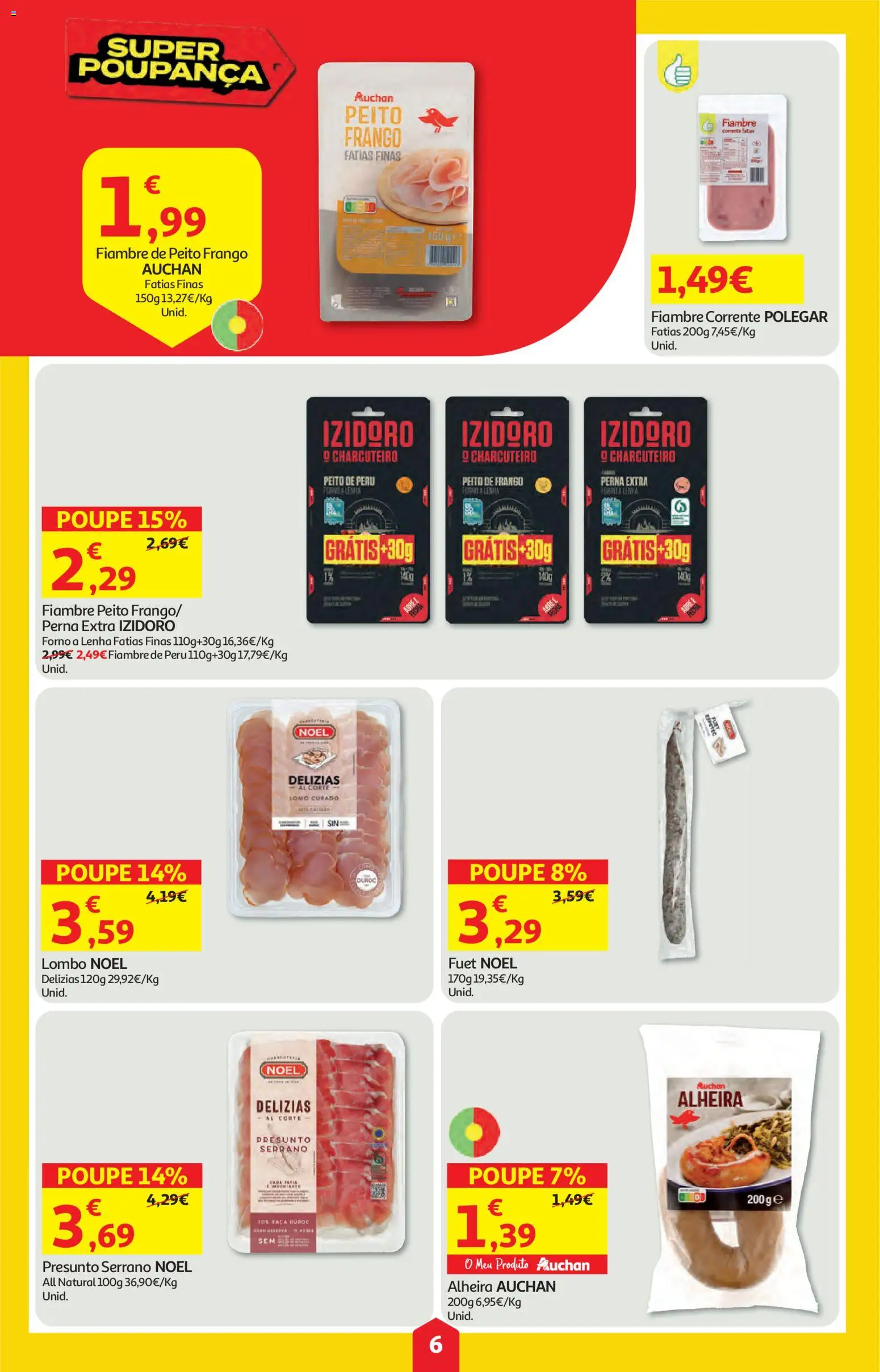 Auchan folheto │ válido de 05.03.2026 | Página: 6 | Produtos: Forno, Peito de peru, Frango, Alheira