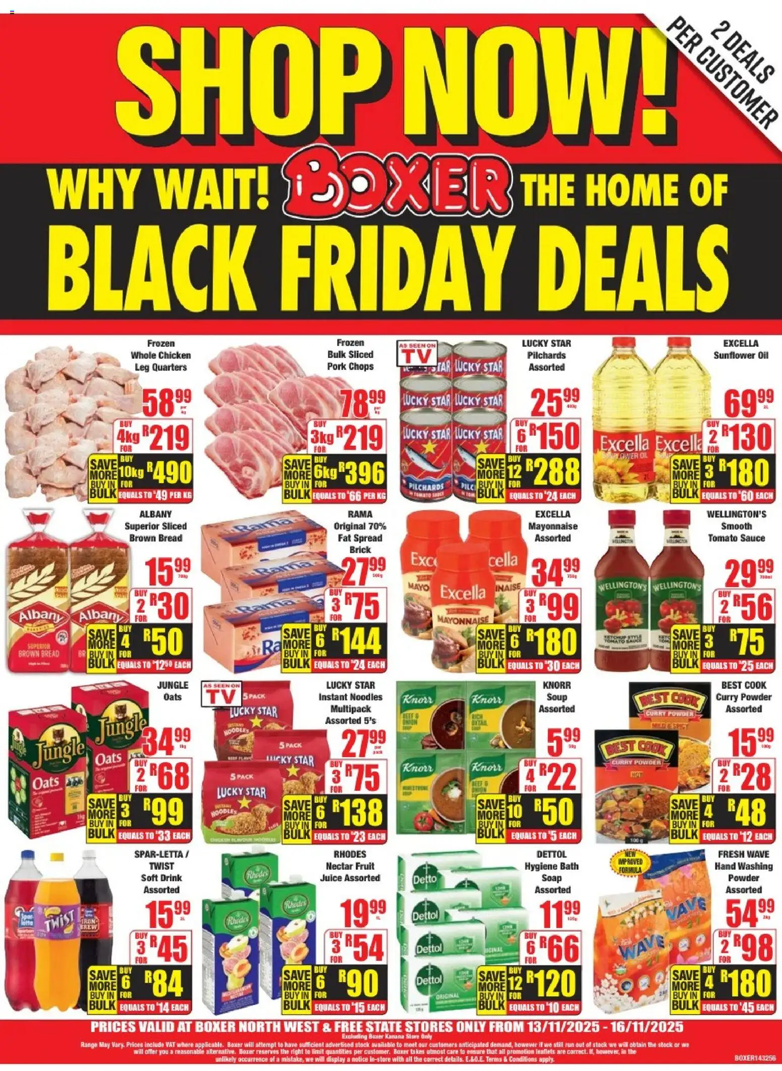 New Boxer catalogue – valid from 13.11.2025 | Page: 4 | Products: Noodles, Soup, Soap, Fruit