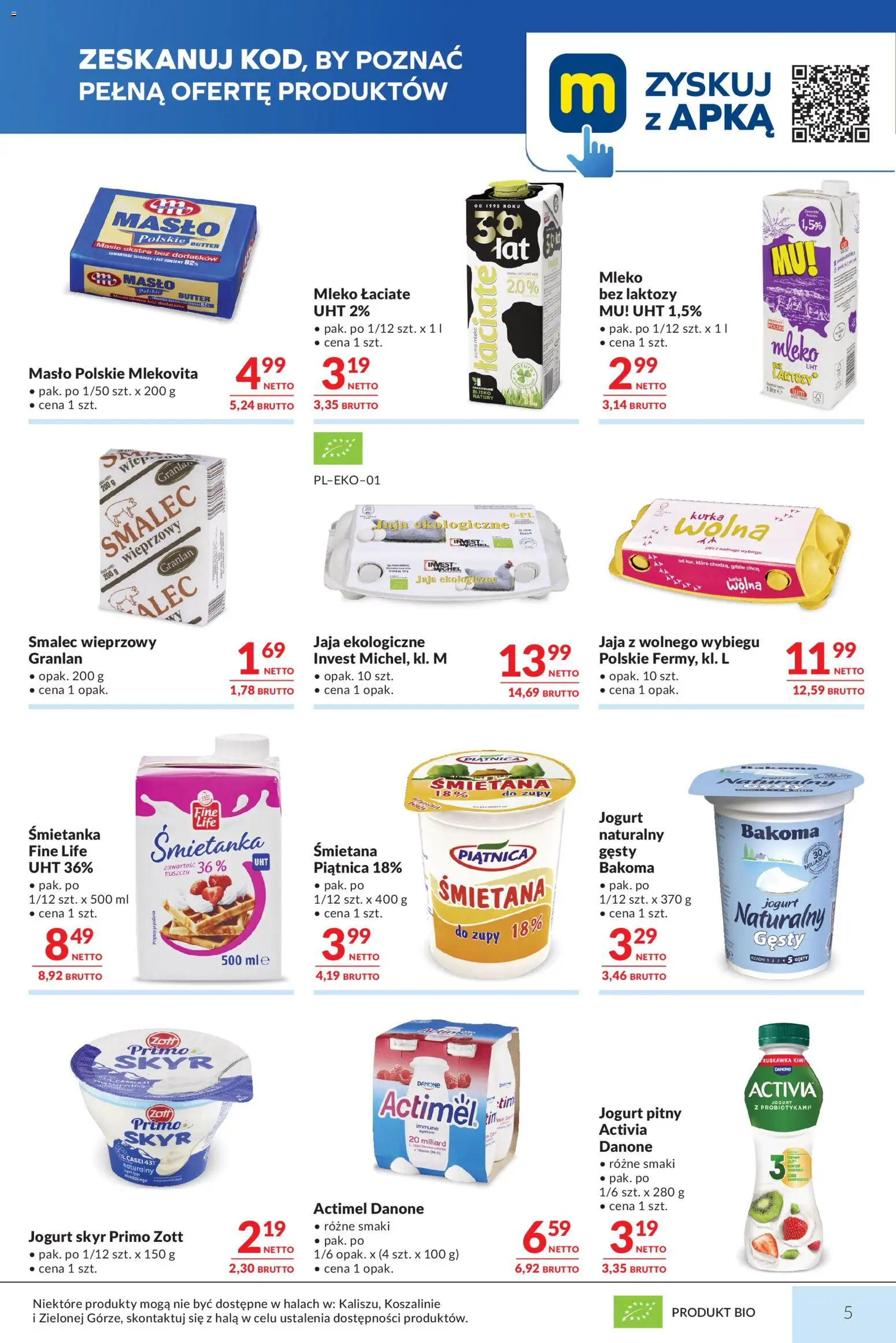 Makro Gazetka od 03.02.2026 | Strona: 5 | Produkty: Masło Polskie, Jogurt pitny, Mleko, Masło