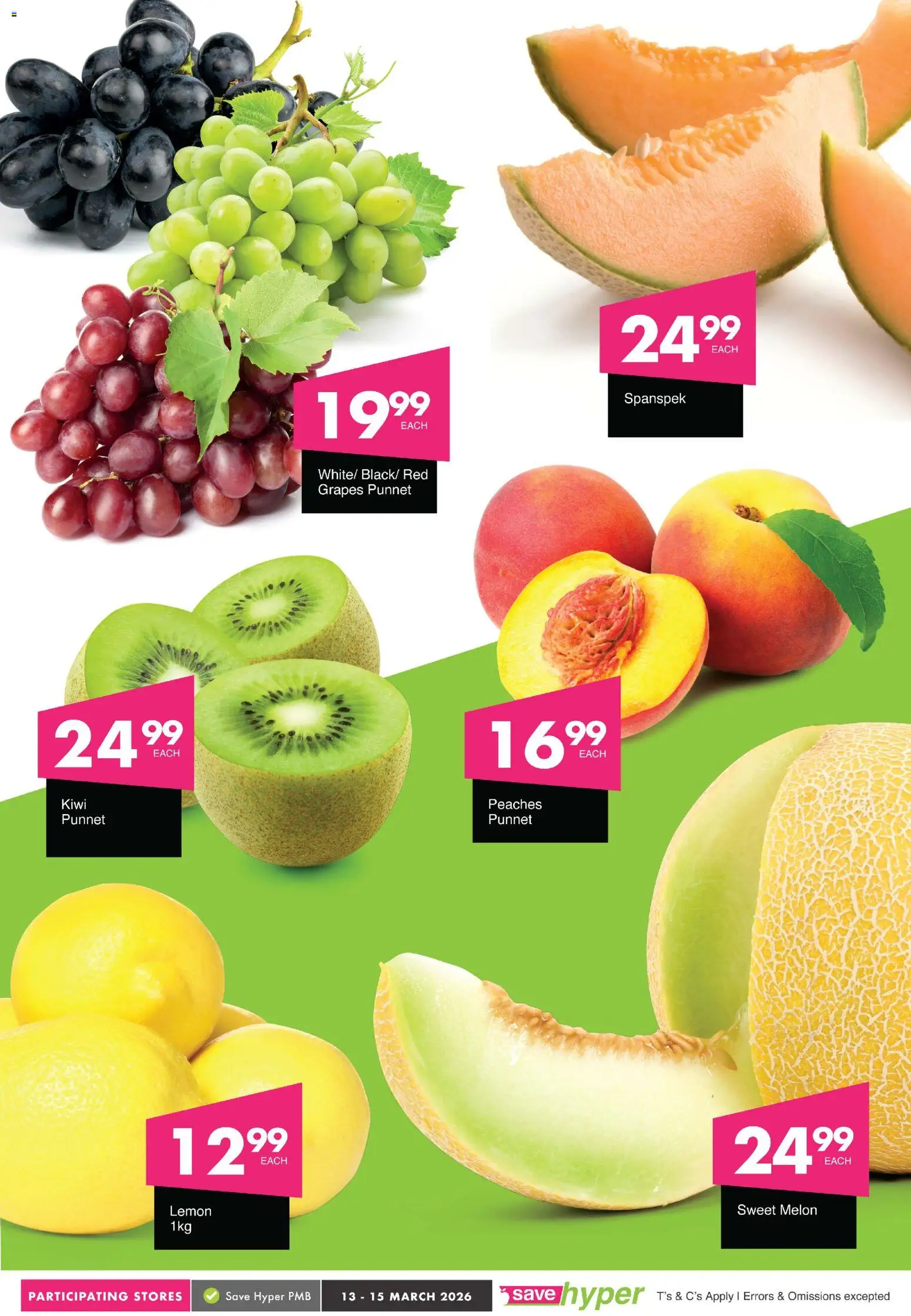 New Save catalogue – valid from 13.03.2026 | Page: 6 | Products: Kiwi, Lemon, Grapes