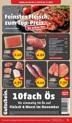 Penny Markt Flugblatt ab 20.11.2025 gültig | Seite: 4 | Produkte: Wurst