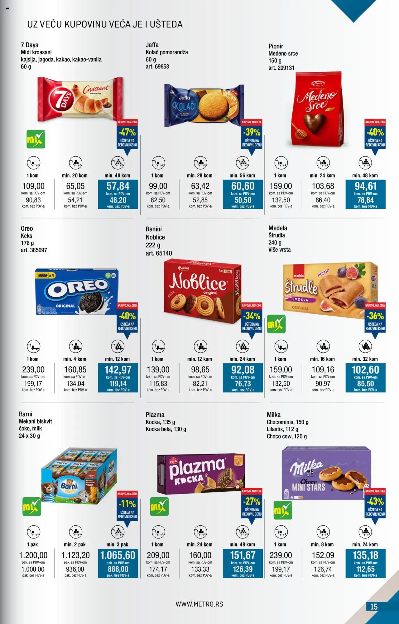 Metro katalog - važi od 01.08.2025 | Strana: 15 | Proizvode: Kolač, Oreo, Štrudla, Noblice