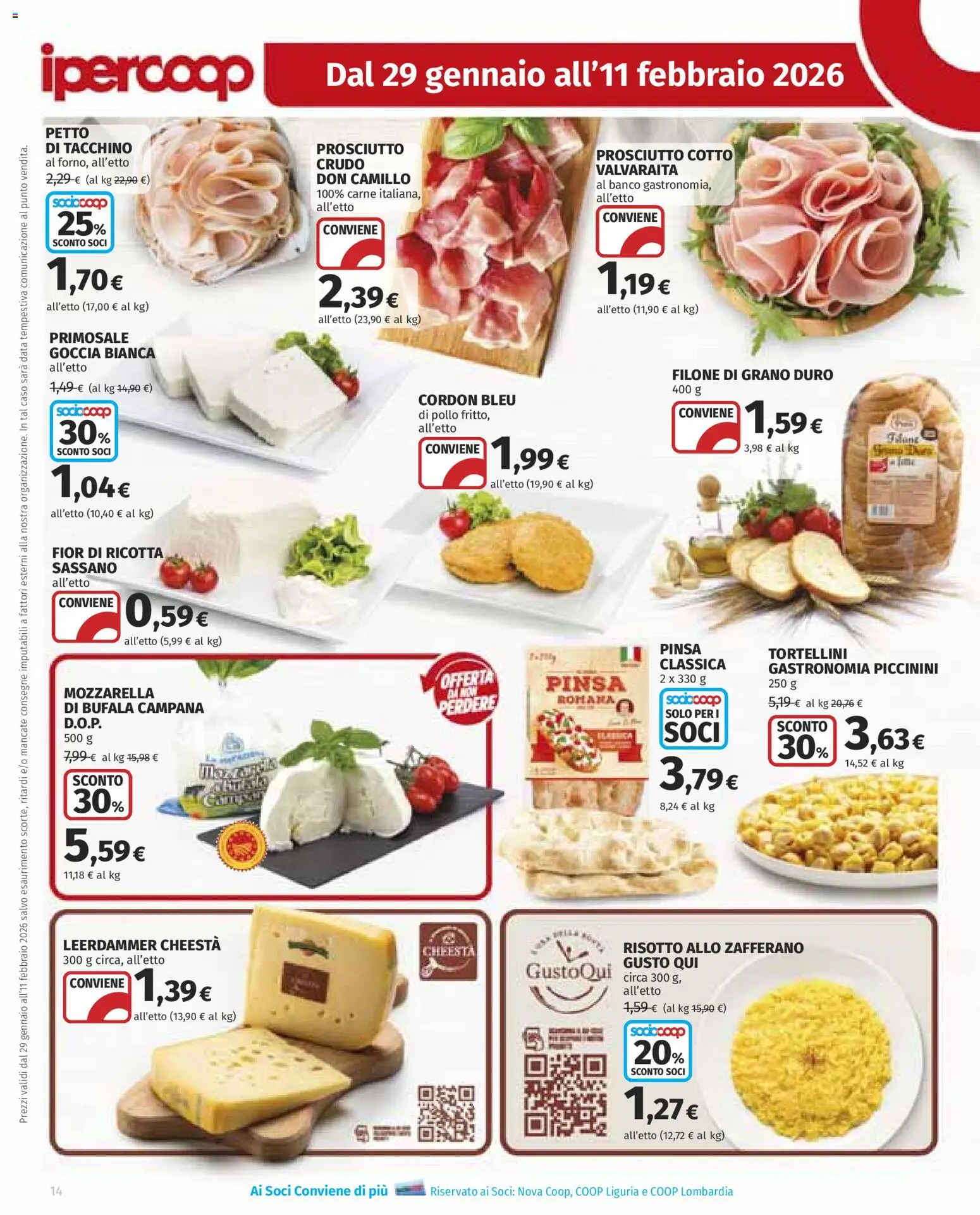 Volantino Ipercoop del 29.01.2026 | Pagina: 14 | Prodotti: Pollo, Prosciutto, Data, Ricotta