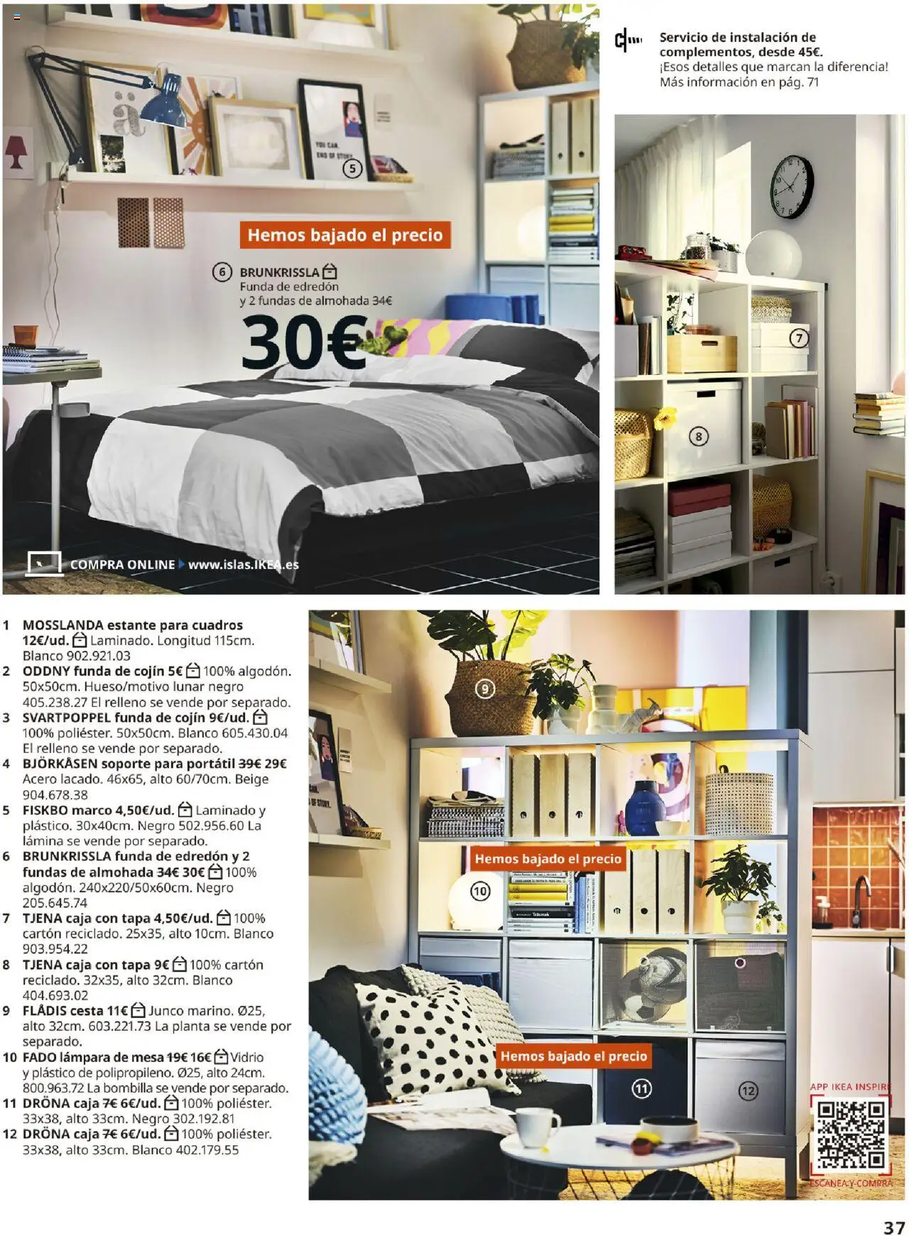 Catálogo IKEA Accesorios y decoración │ válido desde el 04.02.2025 | Página: 37 | Productos: Marco, Funda de cojín, Cesta, Lámpara