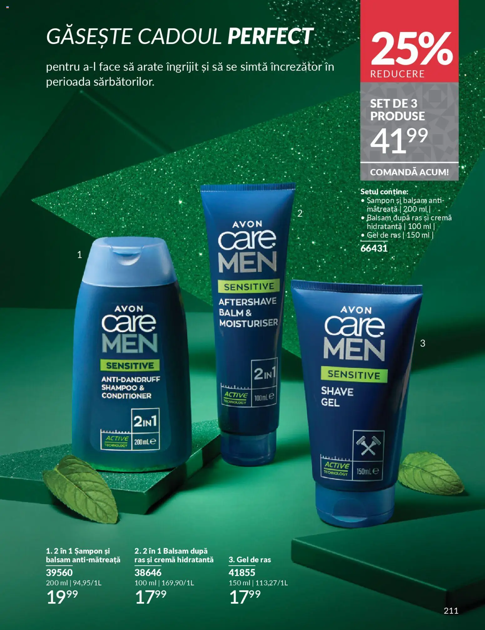 Noul catalog Avon – valabil de la 01.11.2025 | Pagină: 211 | Produse: Gel de ras, Șampon, Balsam, Cremă