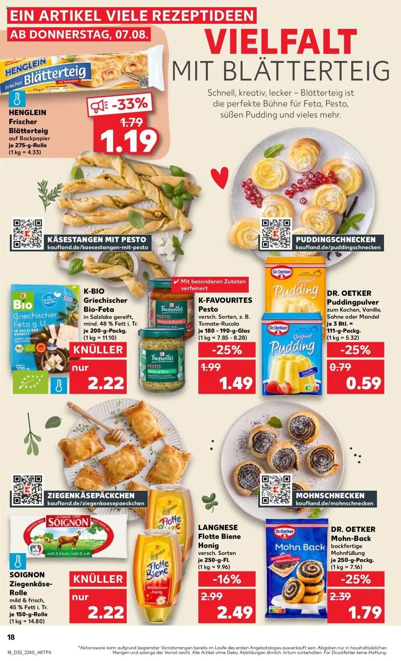 Kaufland prospekt Speyer	 - gültig ab dem 07.08.2025 | Seite: 18 | Produkte: Langnese, Feta, Ziegenkäse, Pudding