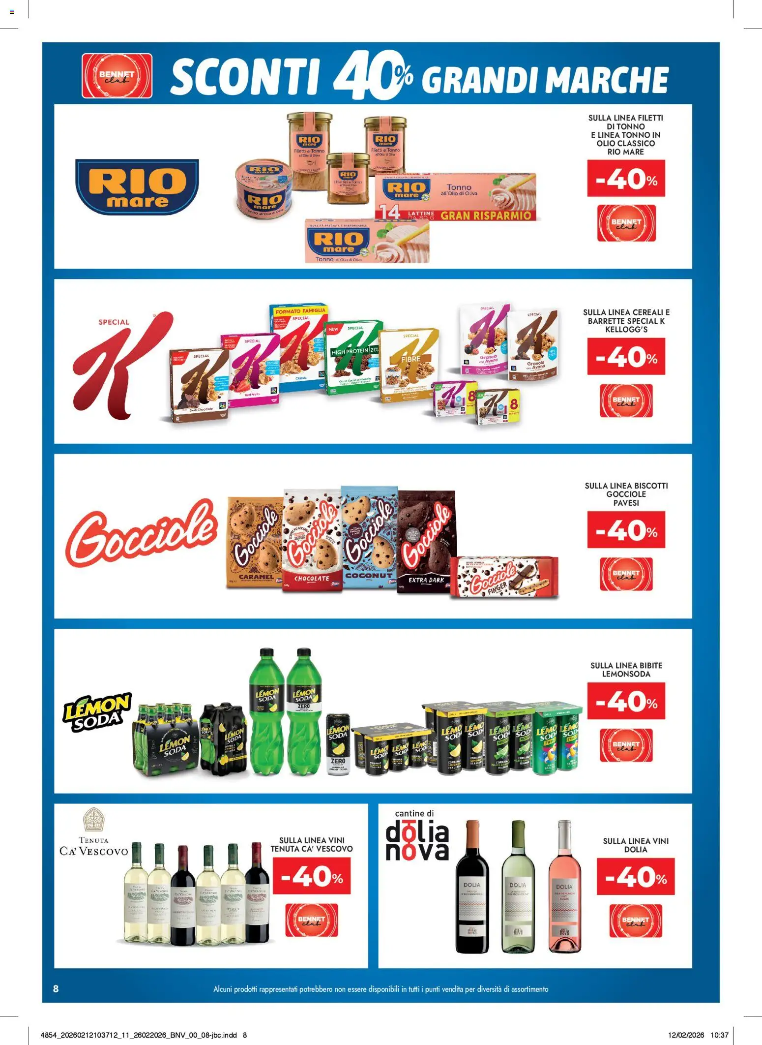 Volantino bennet del 26.02.2026 | Pagina: 8 | Prodotti: Biscotti, Olio, Bibite, Cacao