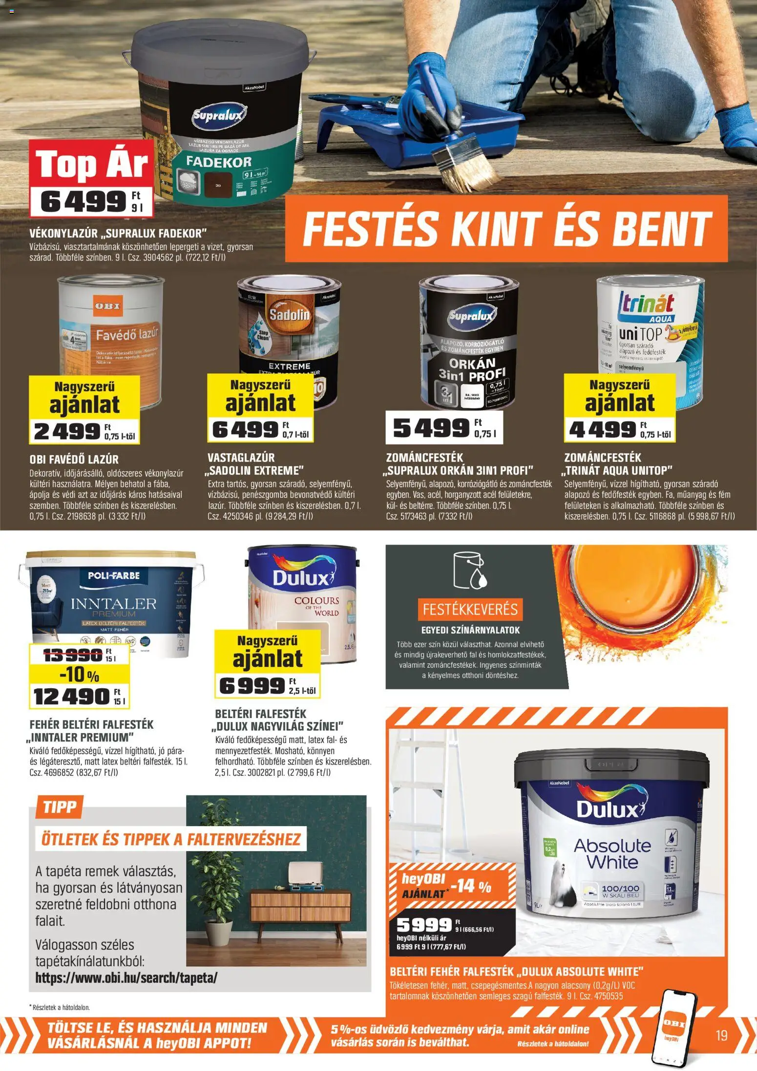 OBI akciós ujság - amely érvényes a következő dátumtól: 03.03.2026 | Oldal: 19 | Termékek: Tapéta, Alapozó