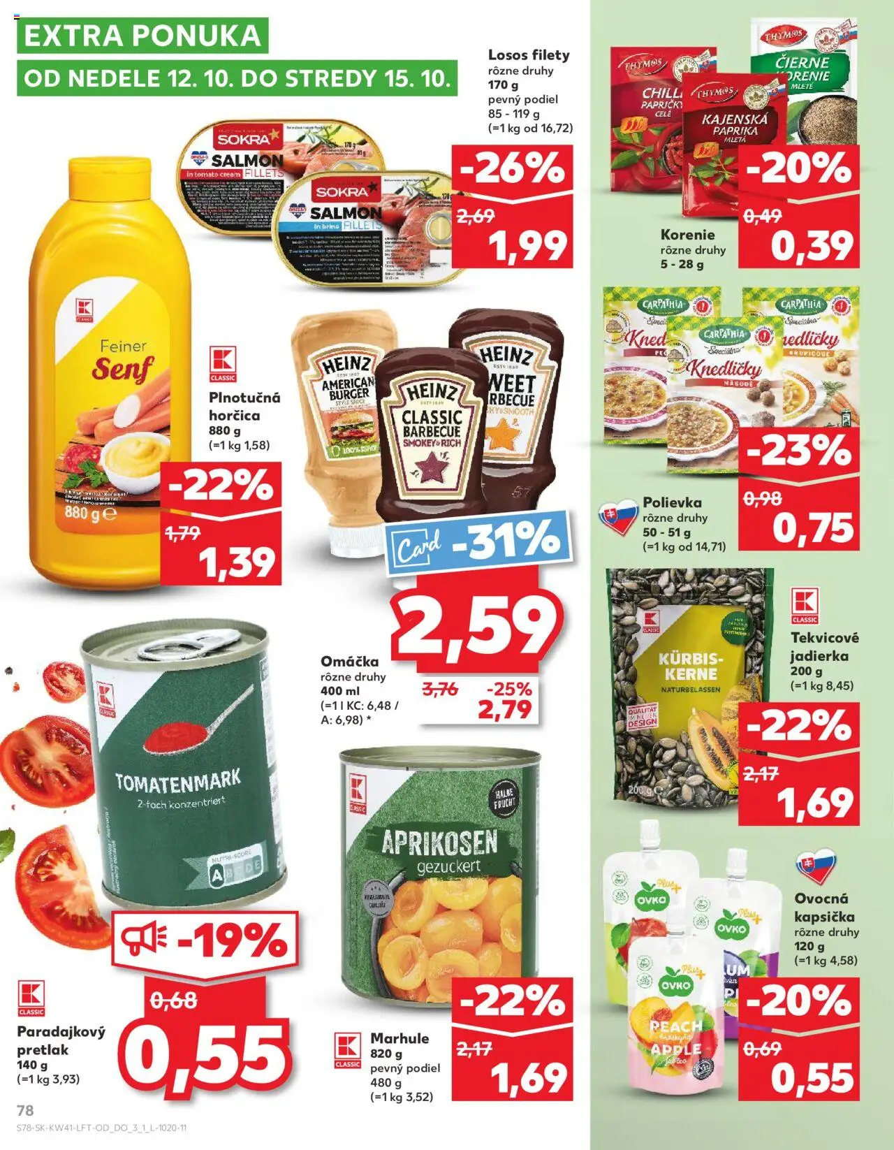 Nové Kaufland akcie – leták je platný od 09.10.2025 | Strana: 78 | Produkty: Paprika, Chilli, Losos, Omáčka