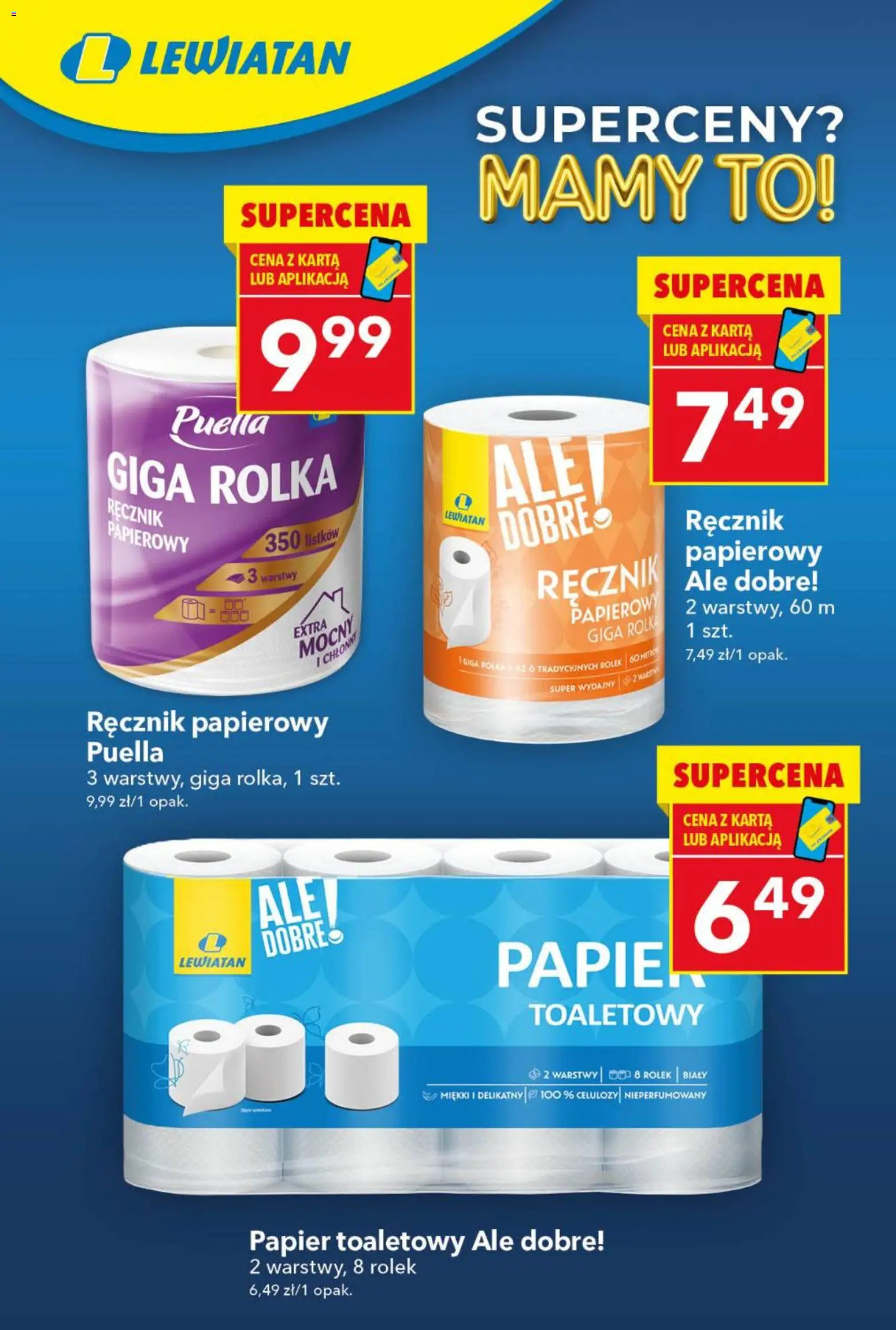 Lewiatan gazetka - Superceny od 09.04.2026 | Strona: 2 | Produkty: Karta, Papier toaletowy, Ręcznik papierowy
