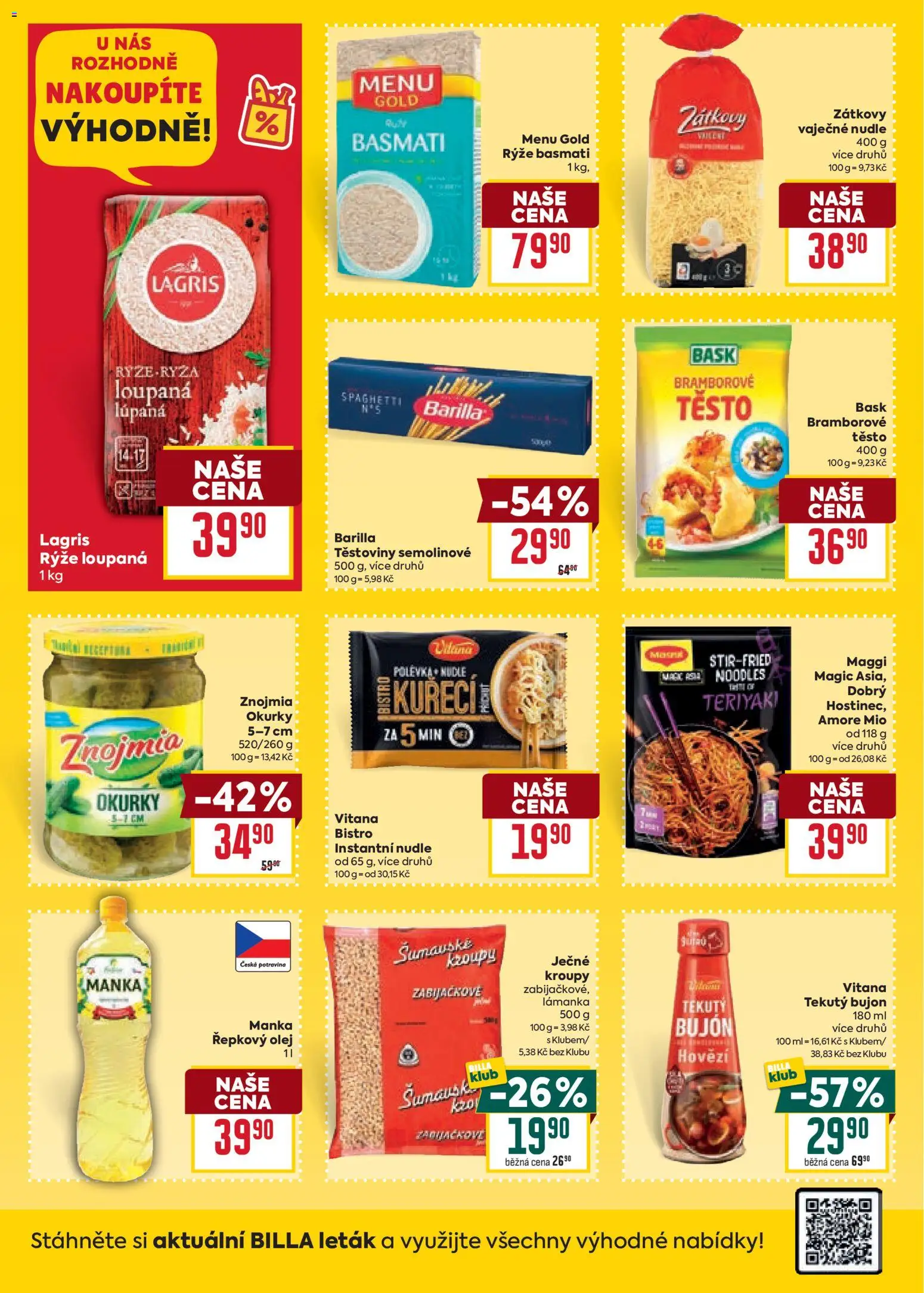 Billa Velký leták od 21.01.2026 | Strana: 22 | Produkty: Rýže, Bujón, Rýže basmati, Nudle