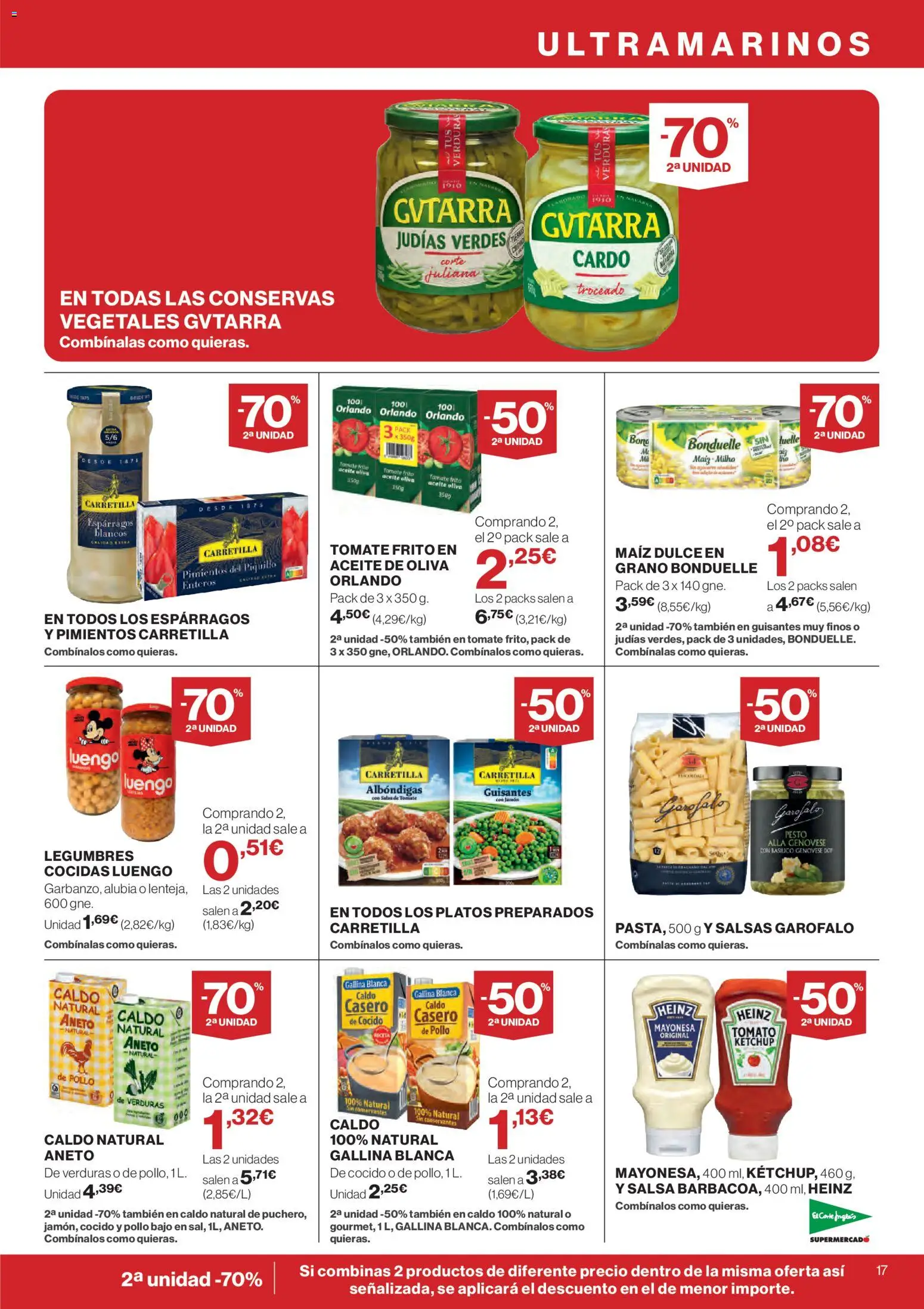 El Corte Inglés ofertas │ válido desde el 26.02.2026 | Página: 17 | Productos: Aceite, Νερό καρύδας, Salsa de tomate, Οθόνη προβολής