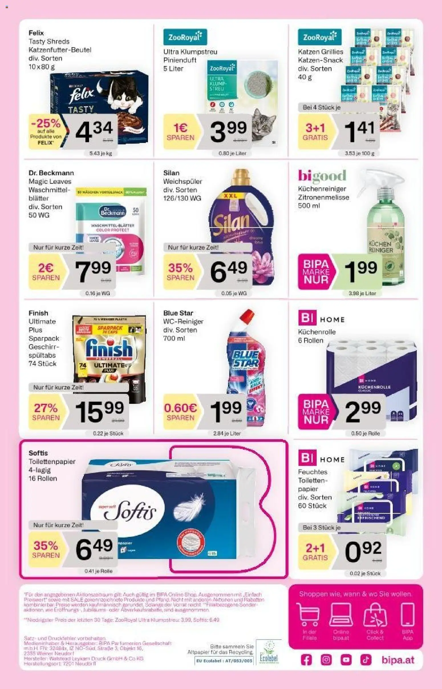 Bipa Flugblatt gültig ab 02.04.2026 | Seite: 6 | Produkte: Weichspüler, Waschmittel