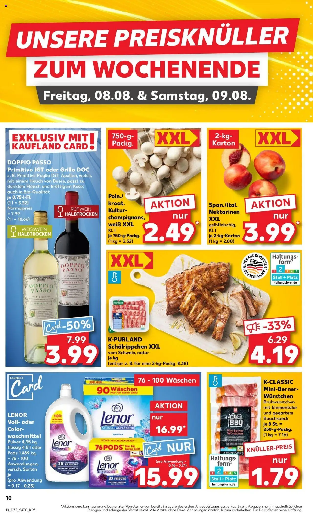 Kaufland prospekt Künzelsau	 - gültig ab dem 07.08.2025 | Seite: 10 | Produkte: Lenor, Weißwein, Rotwein, Waschmittel